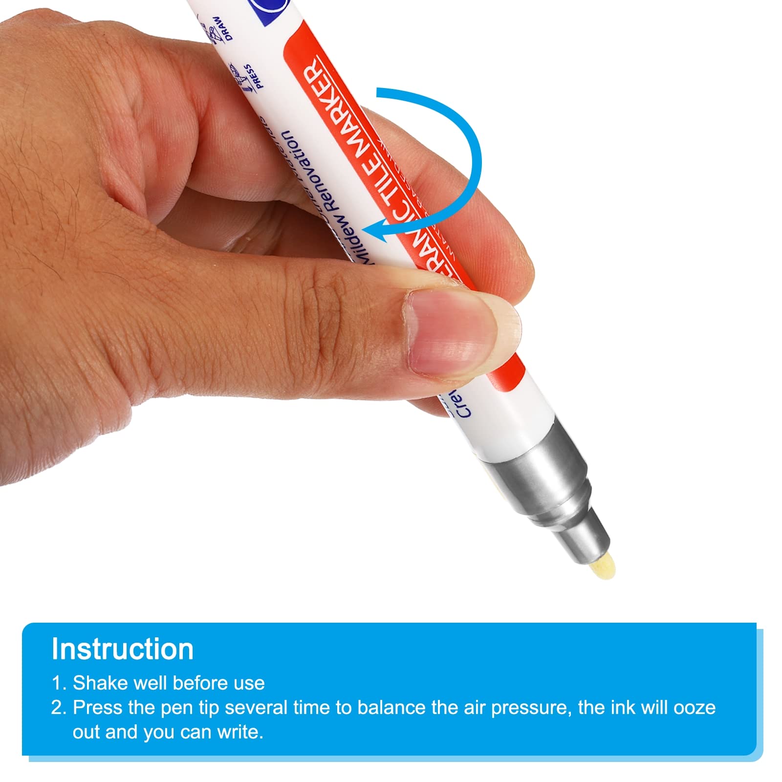 Grout Pen 4 Pack Silver Tile Marker Waterproof Grout Sealer Pen Tile Repair Pens Paint Pens for Wall Floor Bathroom Kitchen Refresh (4 Count)