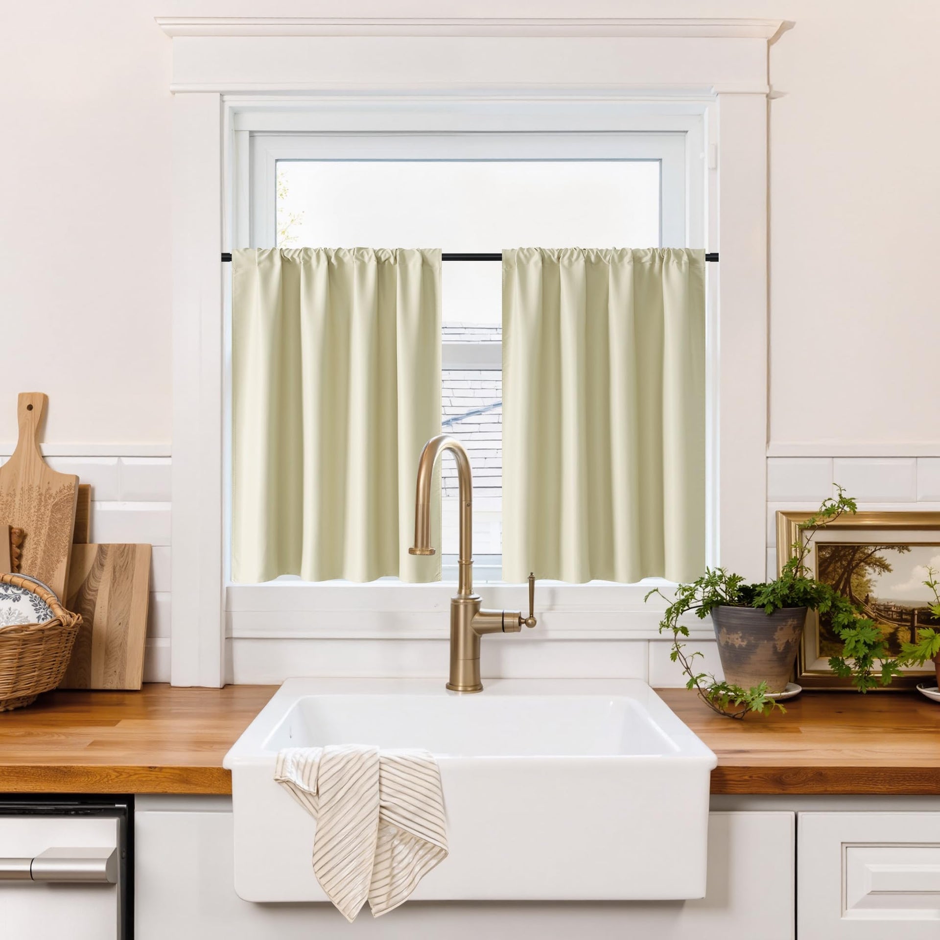 100% Blackout Short Curtains for Small Window (2 Count)