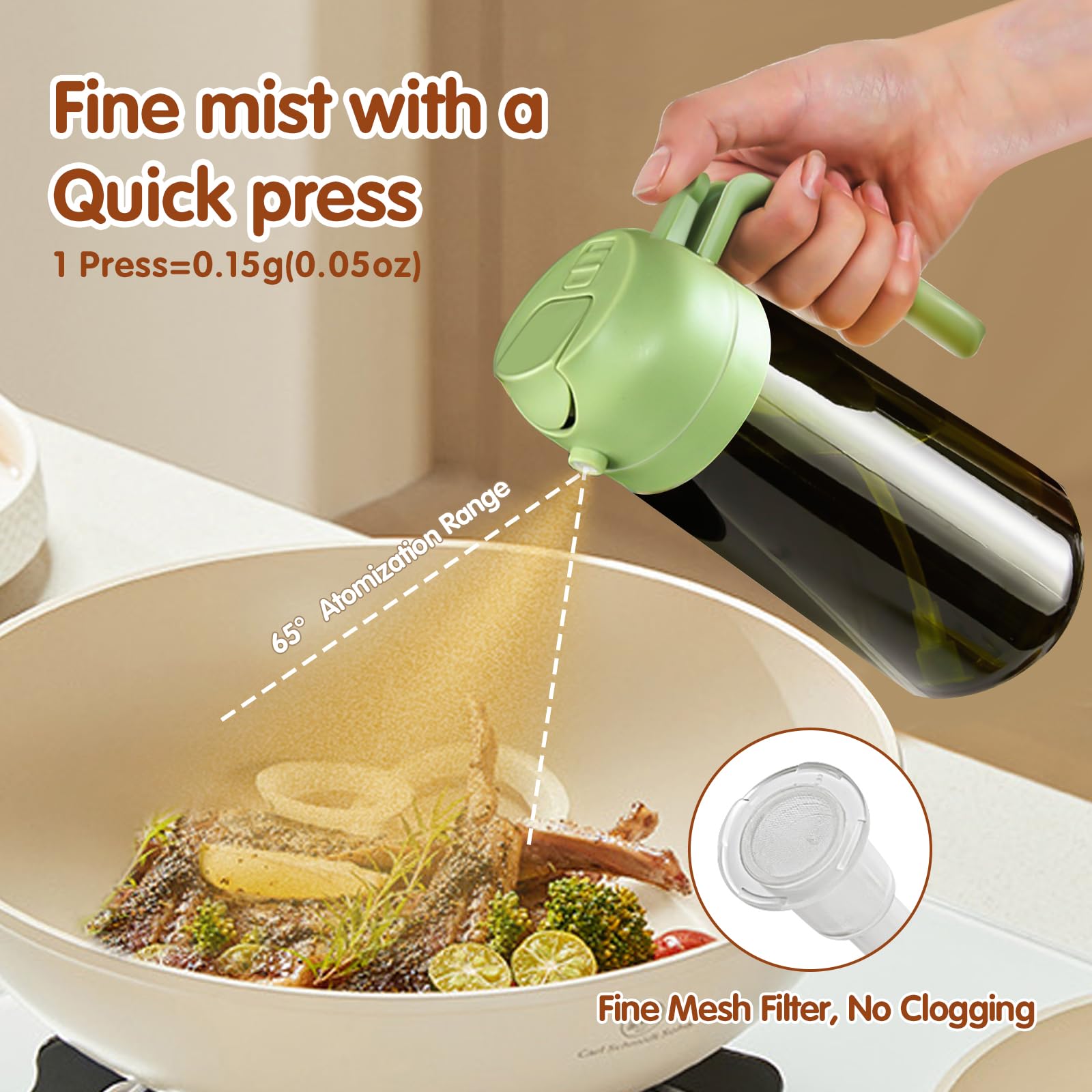 16oz 470ml Light Blocking Oil Sprayer for Cooking with Stickers