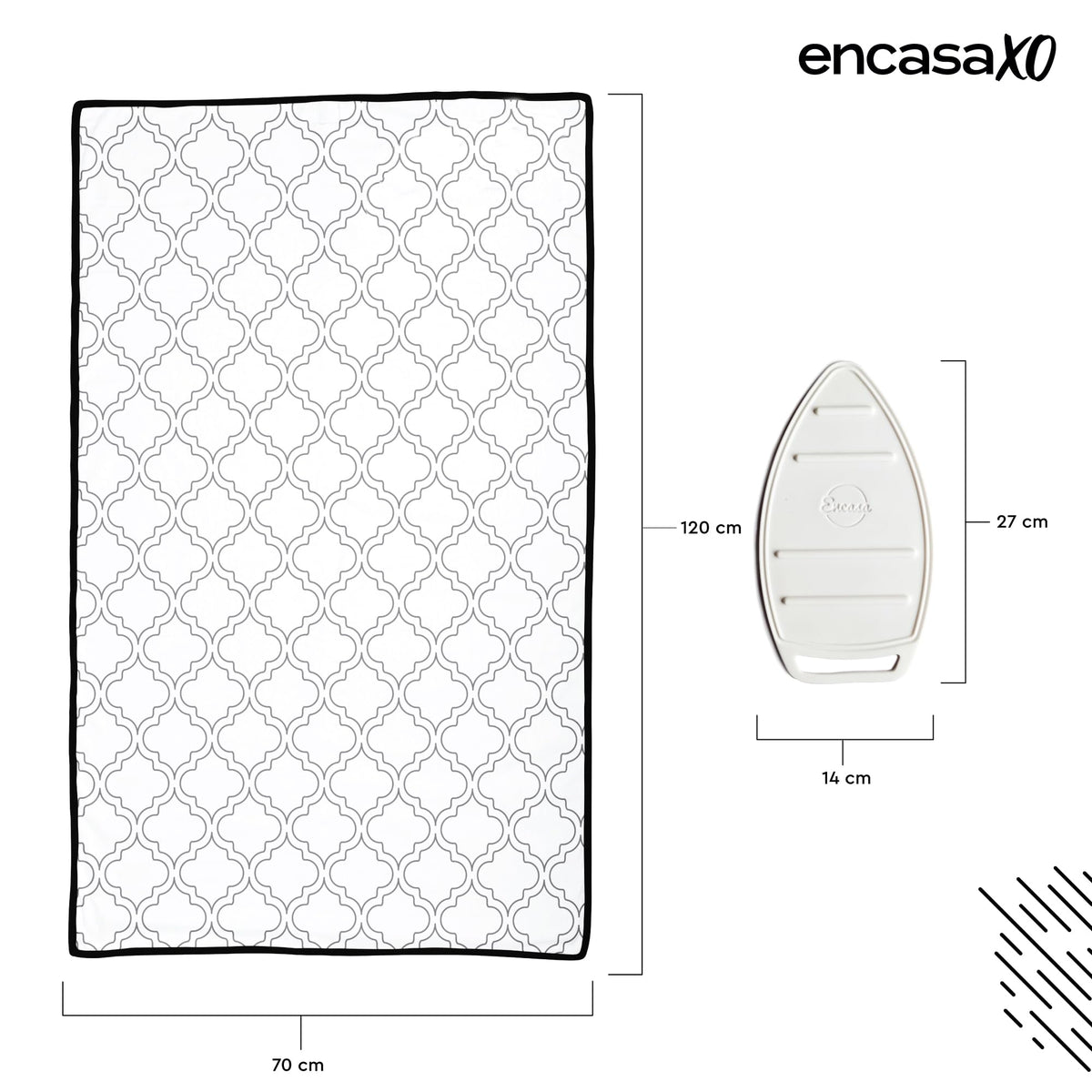 Ironing Mat Heat Resistant Pad 48"x28" White Tiles