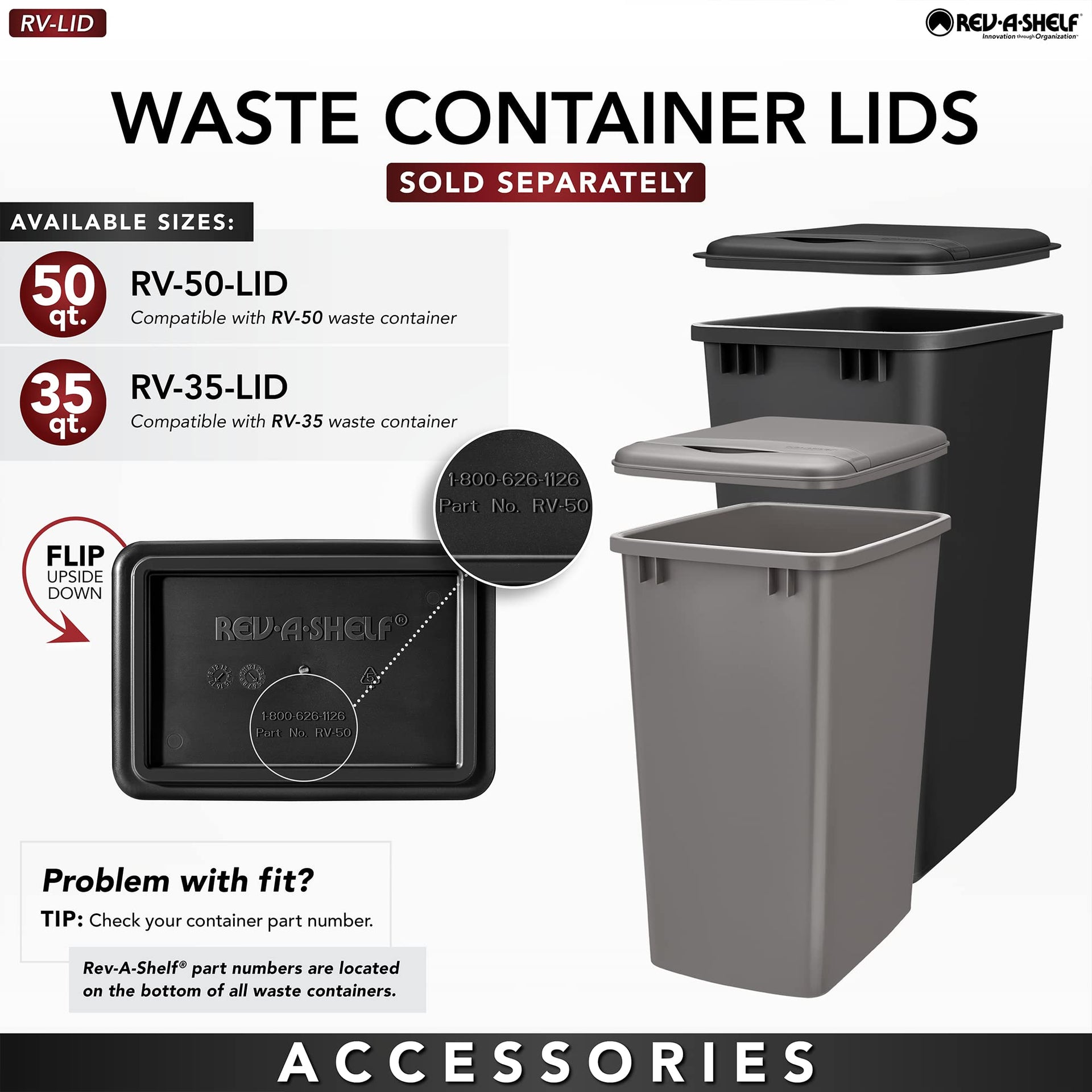50 Qt Bottom Mount Single Pullout Under Cabinet Trash Cans w