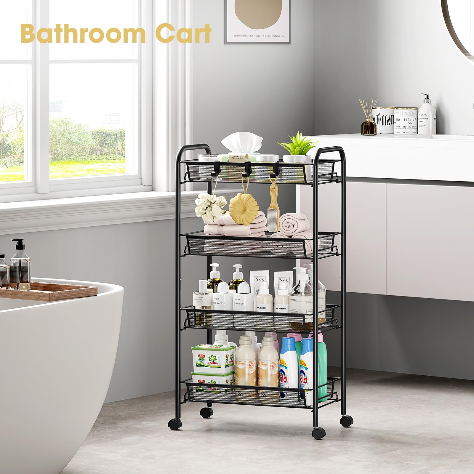 4 Tier Rolling Cart (4 Count)