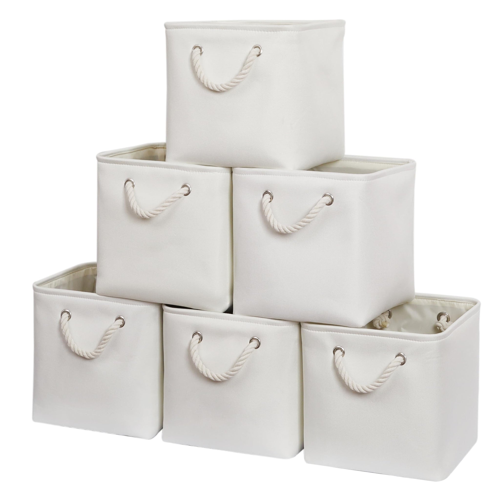 11 Inch 6 Pack Cube Storage Bins with Handles (6 Count)