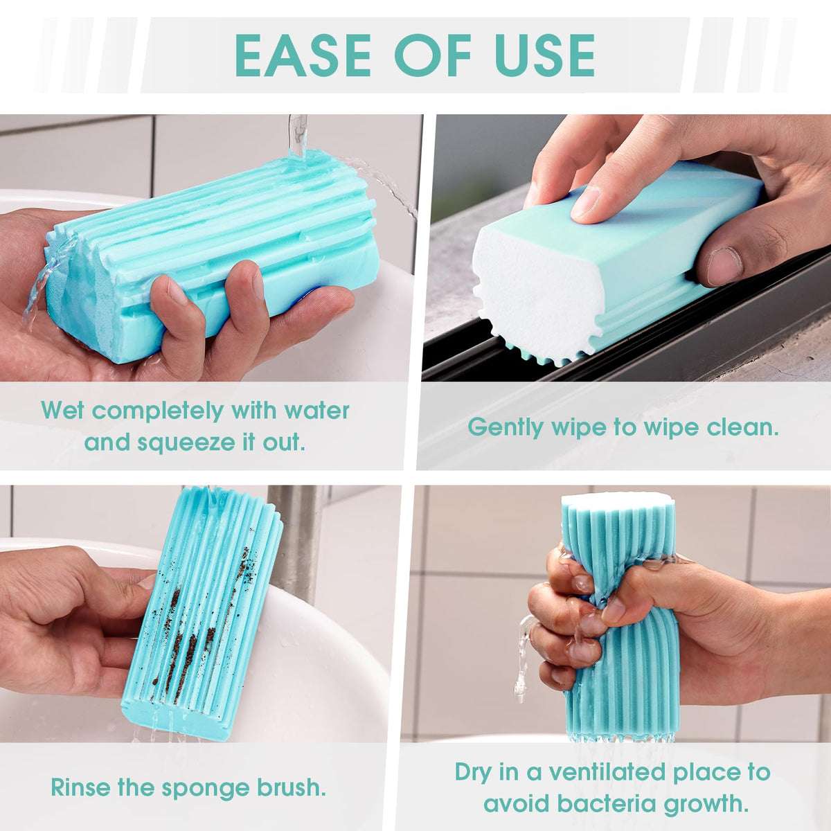 4 Pack Damp Dusting Sponge Duster (4 Count)