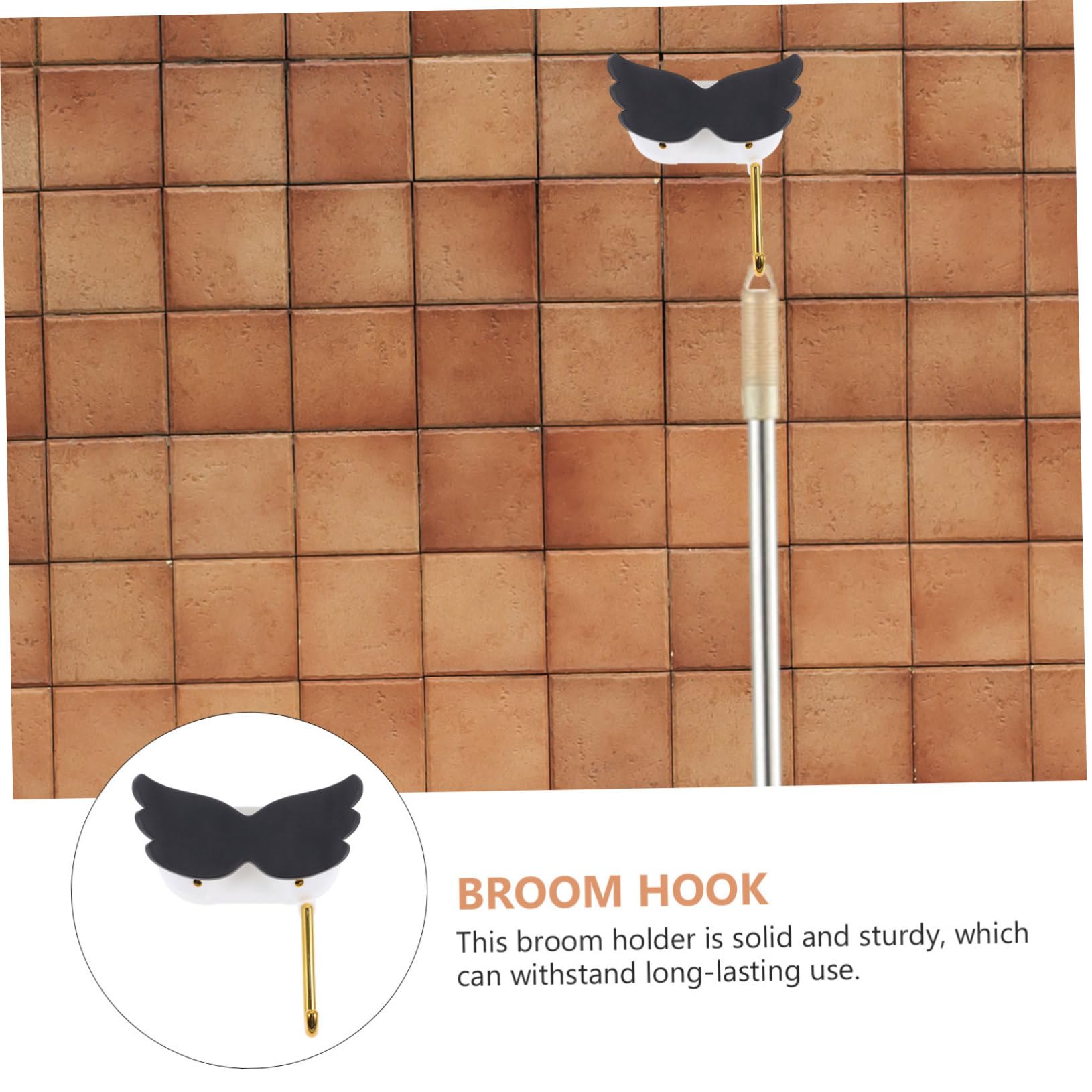 Mop Holder Wall Mount Punch Broom Gripper Hook Self
