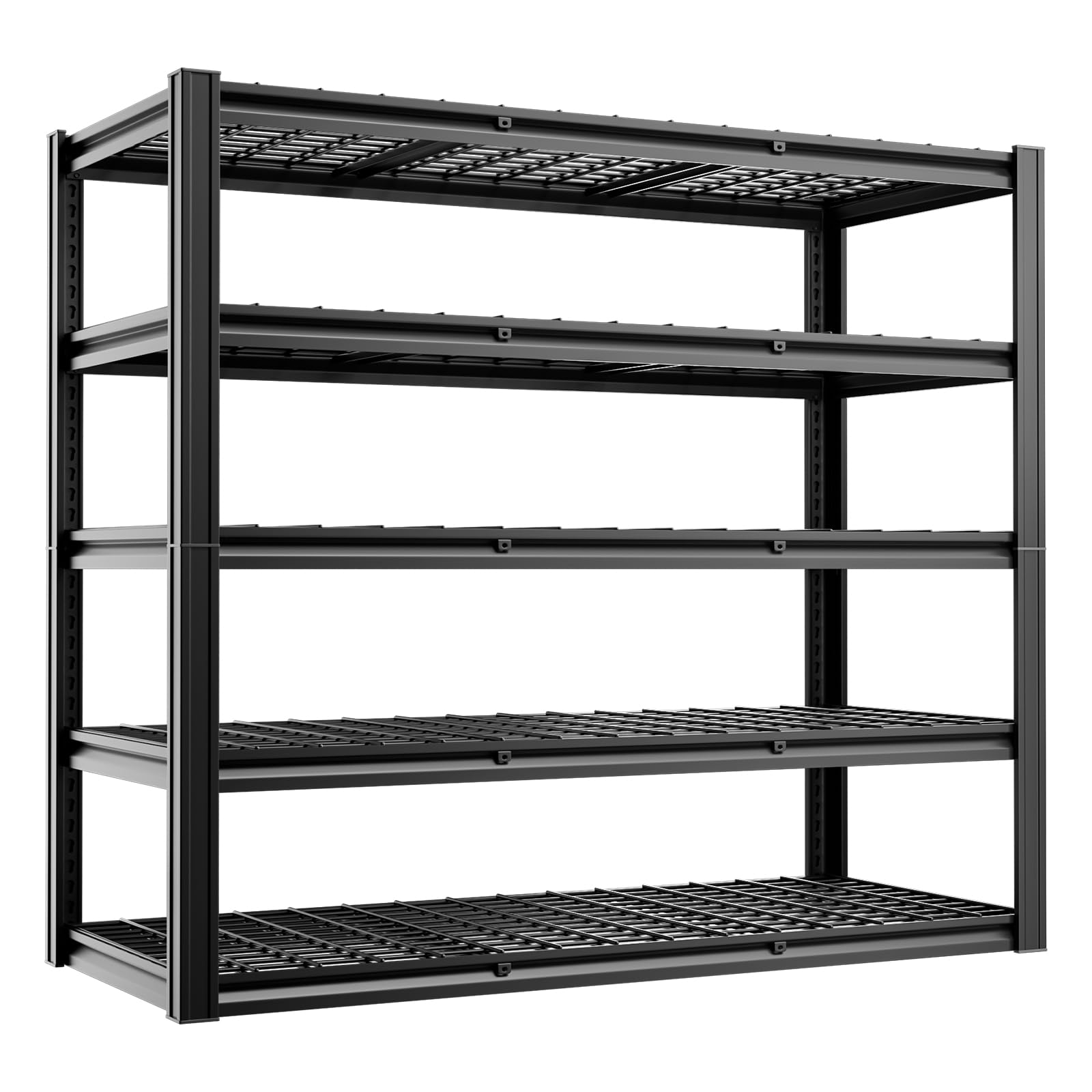 5 Tier 60”W x 24”D x 78”H Garage Shelving Adjustable Metal Storage Shelves 3000LBS Garage Shelving Heavy Duty Utility Shelf Unit Storage Racks for Warehouse (5 Count)