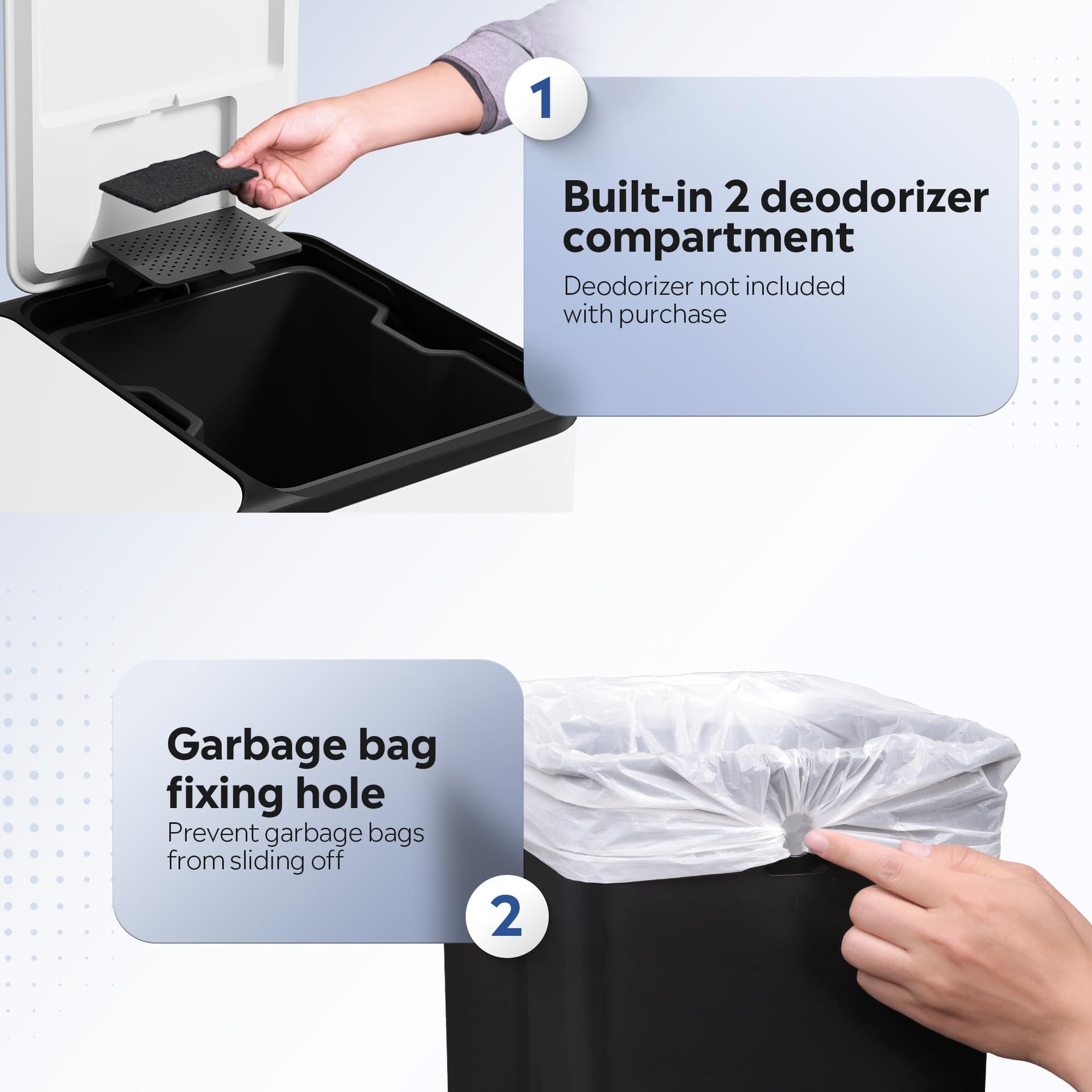 2 x 8 Gallon Stainless Steel Dual Trash Can (2 Count)