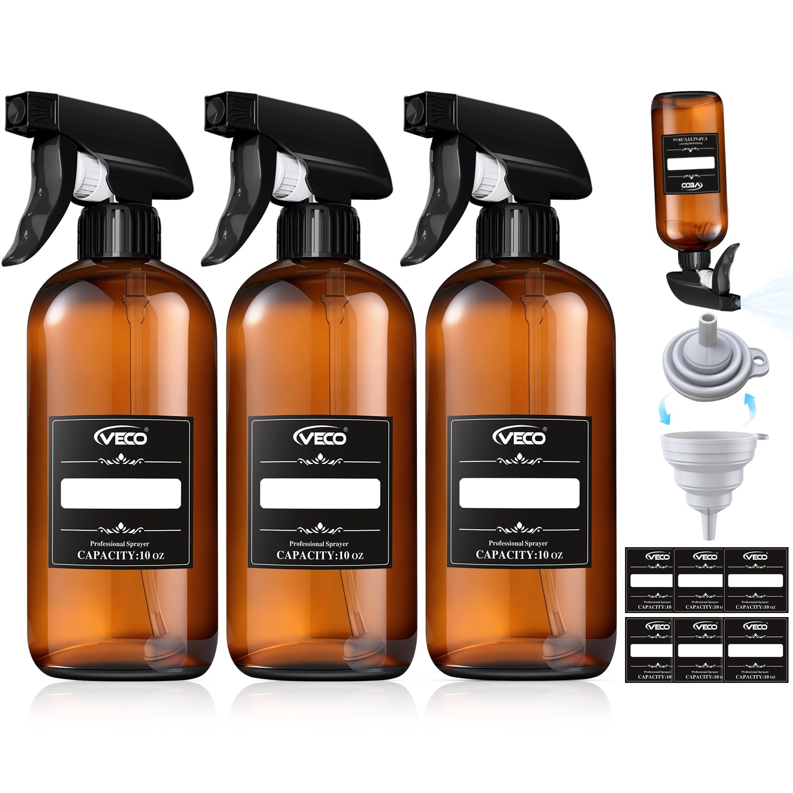 10oz Spray Bottle with Adjustable Nozzle (3 Count)