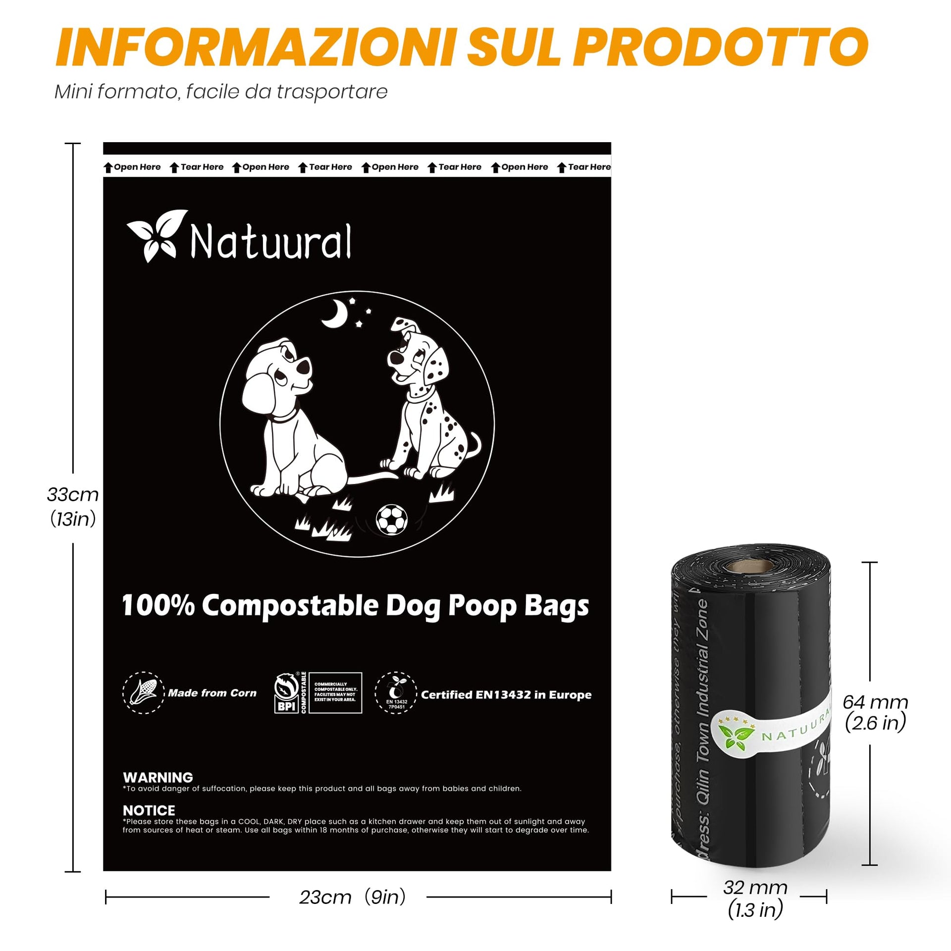 Certified Compostable Dog Poop Bags (270 Count)