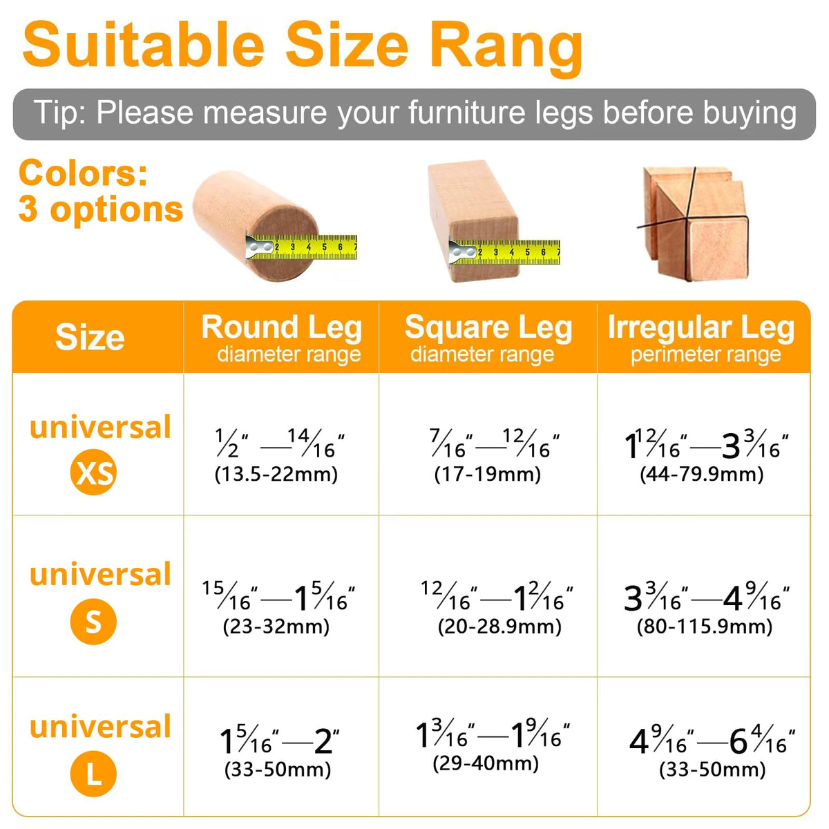 36 Pack Chair Leg Floor Protectors for Hardwood Floors (36 Count)