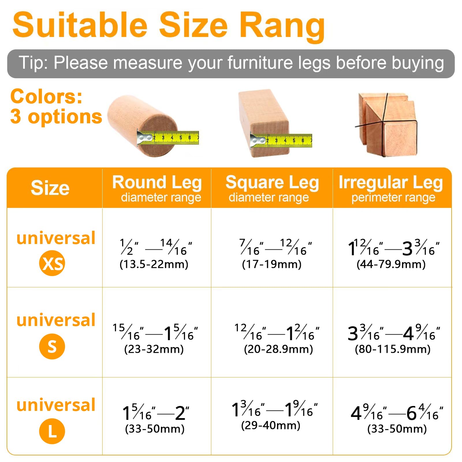 16 Pack Extra Small Chair Leg Floor Protectors for Hardwood Floors (16 Count)