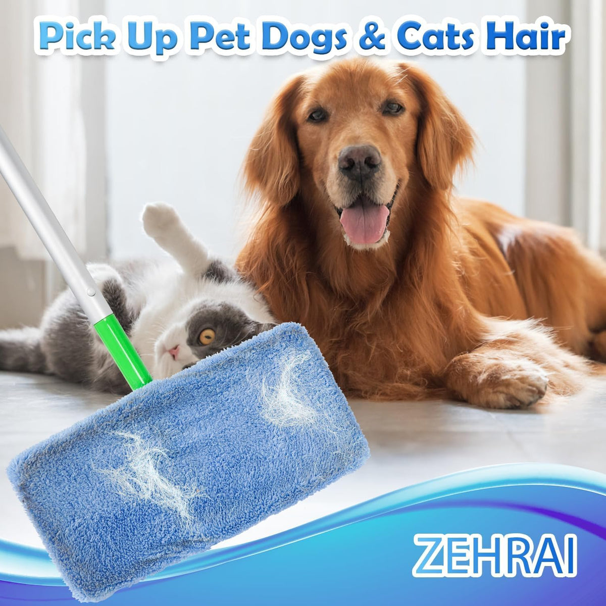 6 Pack Reusable Microfiber Mop Pads Compatible with Swiffer Sweeper Mop (6 Count)