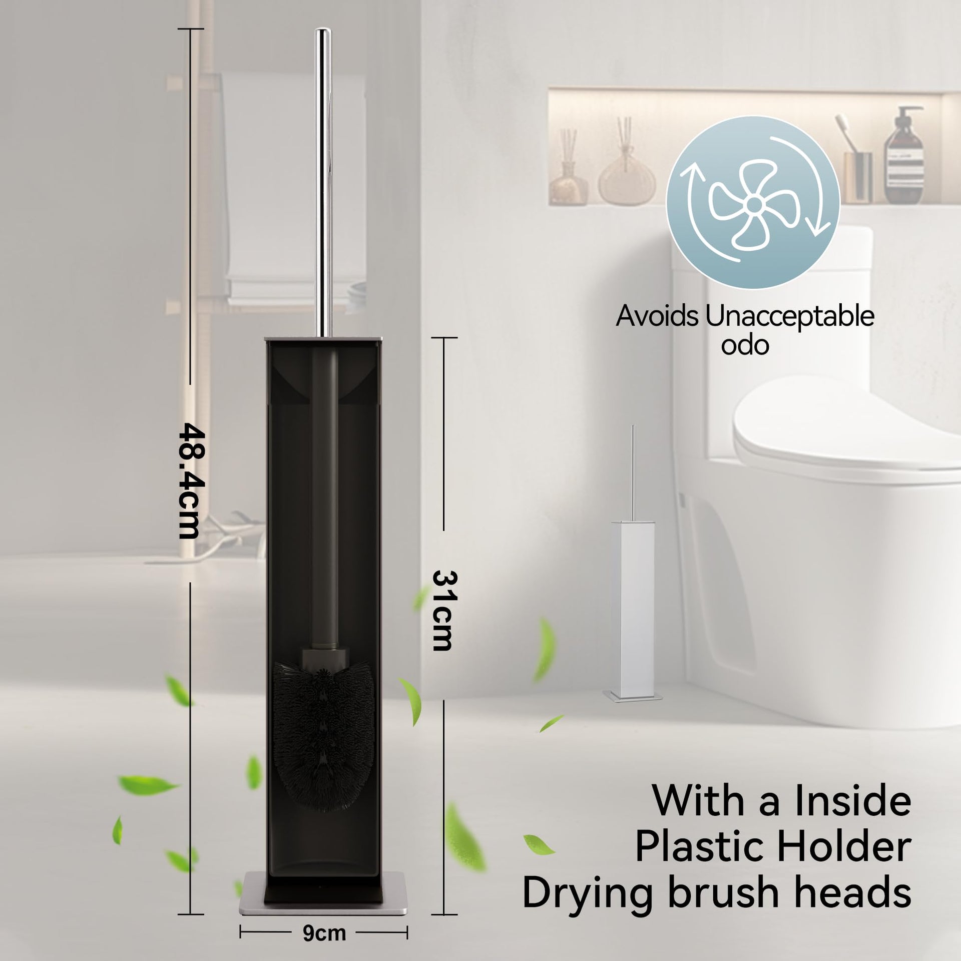 Chrome Toilet Brush and Holder