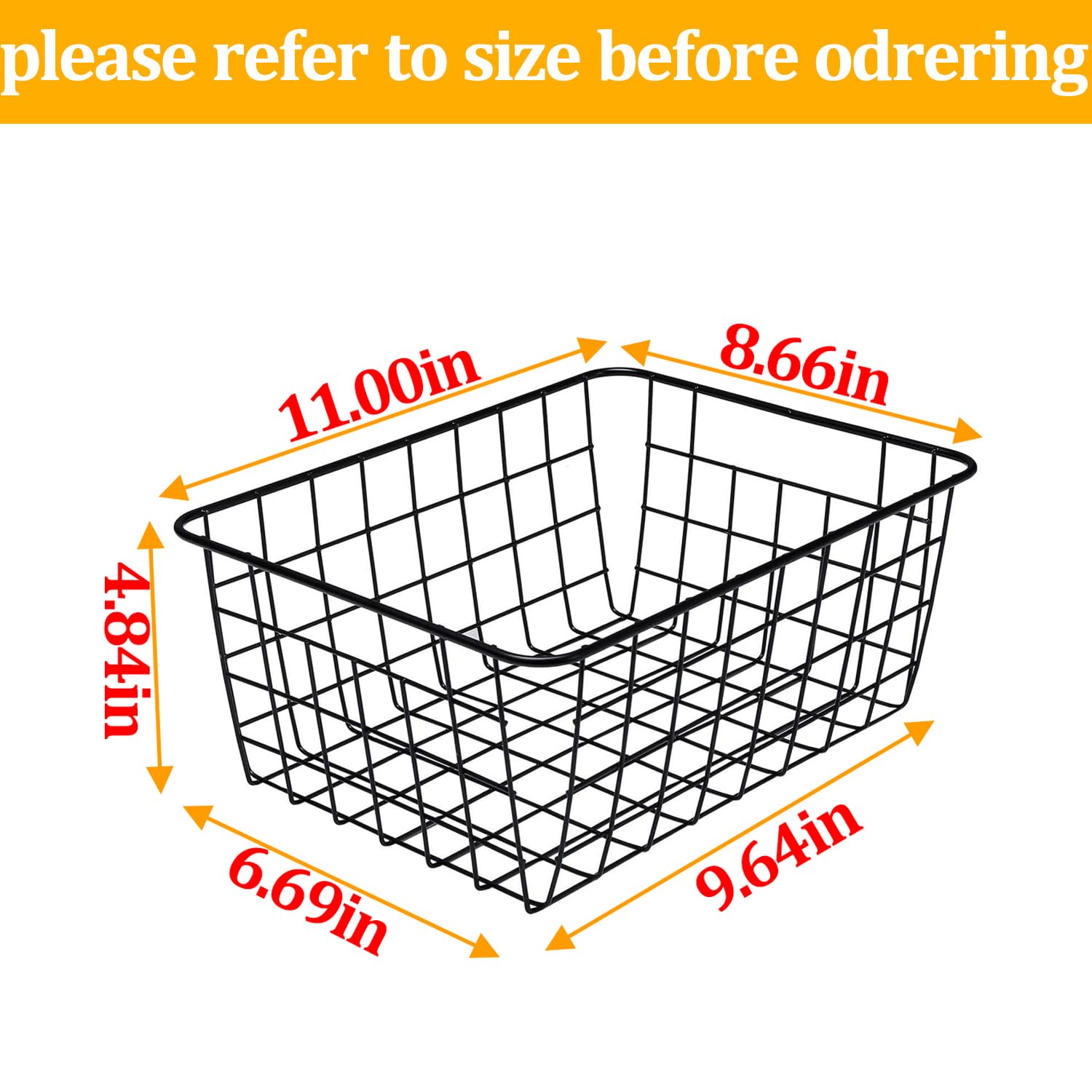 Wire Baskets with Handles (4 Count)