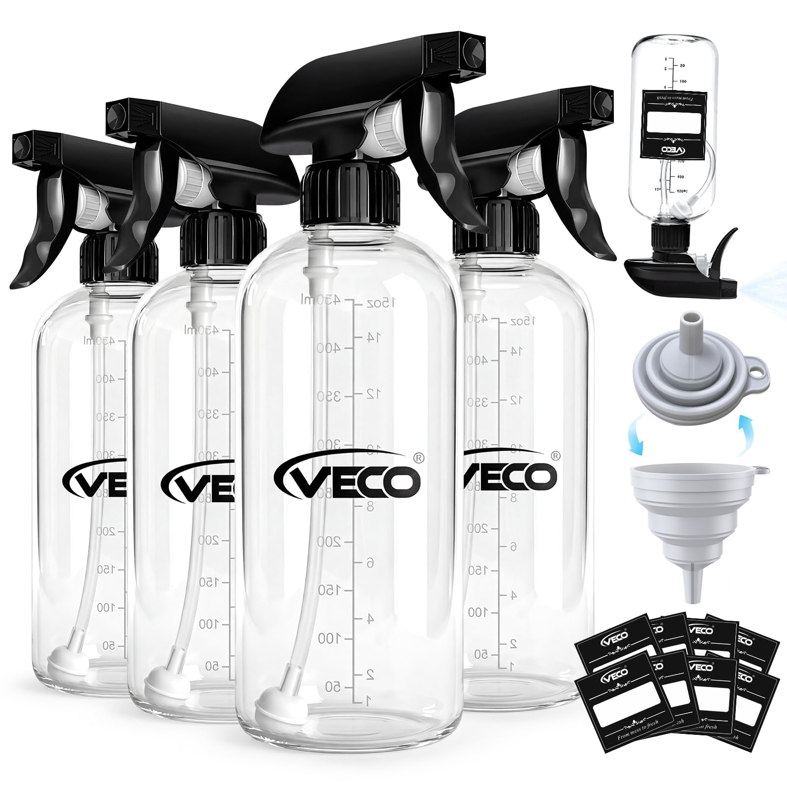 15oz Graduated Spray Bottles (4 Count)