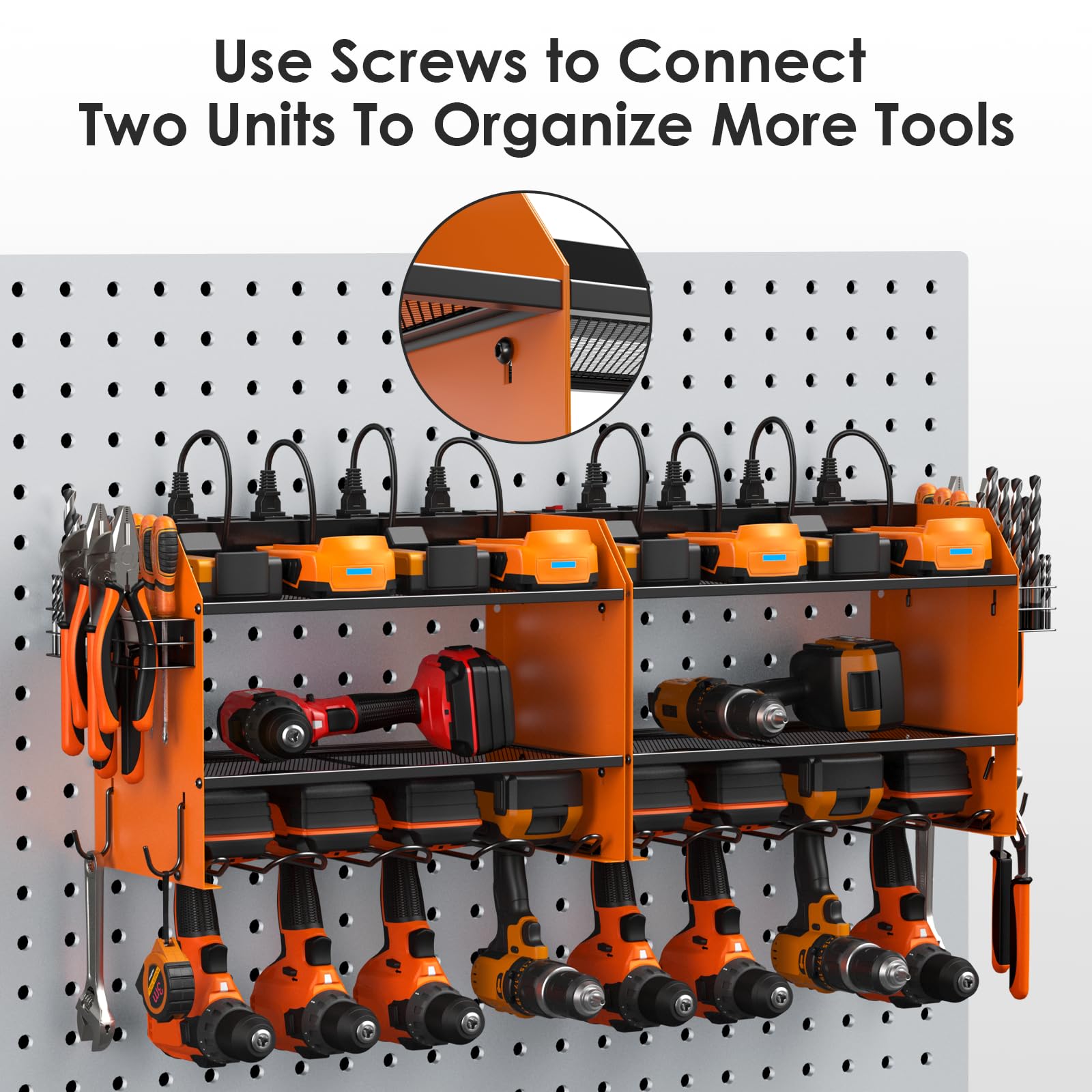 Wall Mount Modular Tool Charging Organizer (7.9 Count)