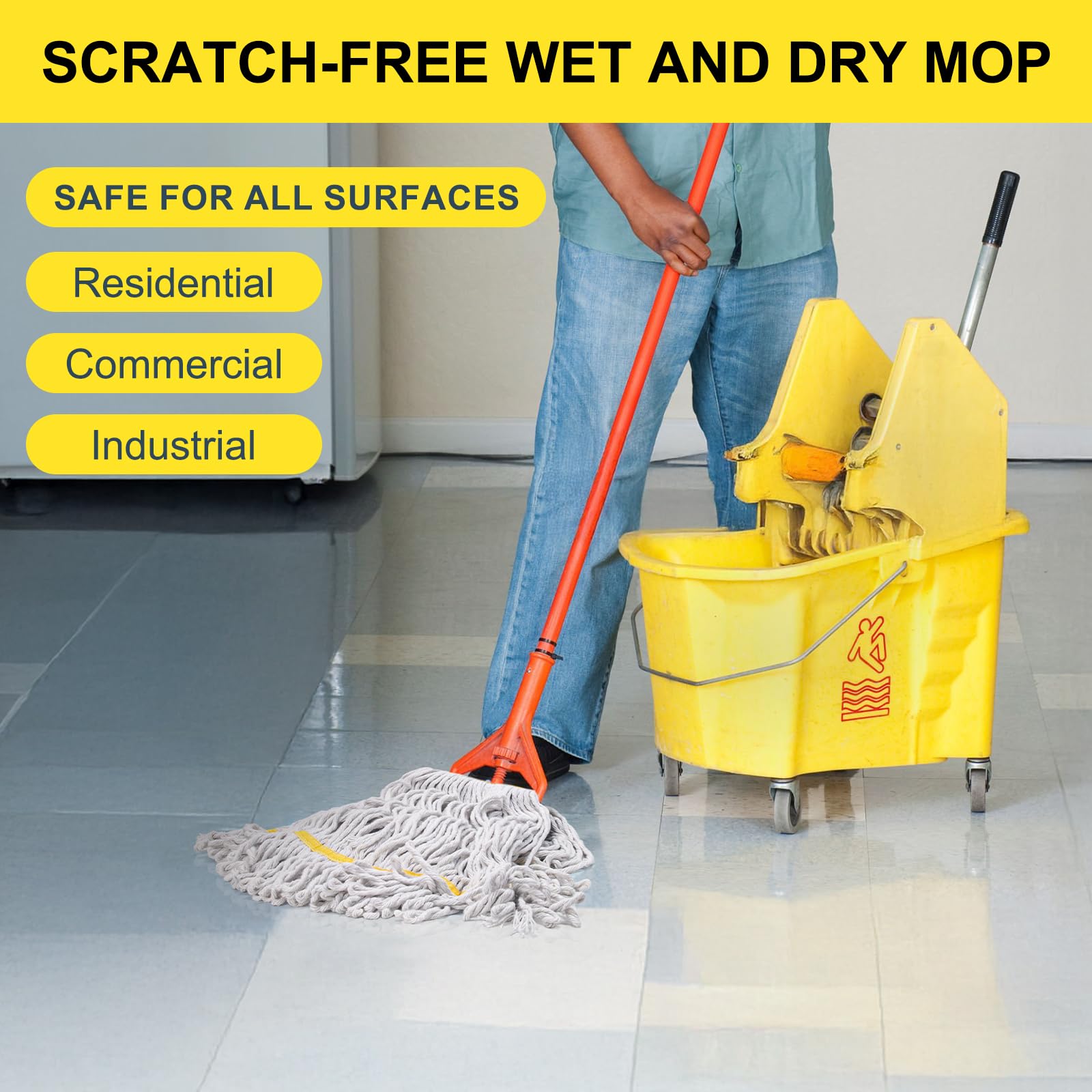 3 Pack Heavy Duty Commercial Mop Head Replacement - ModHome Supplies