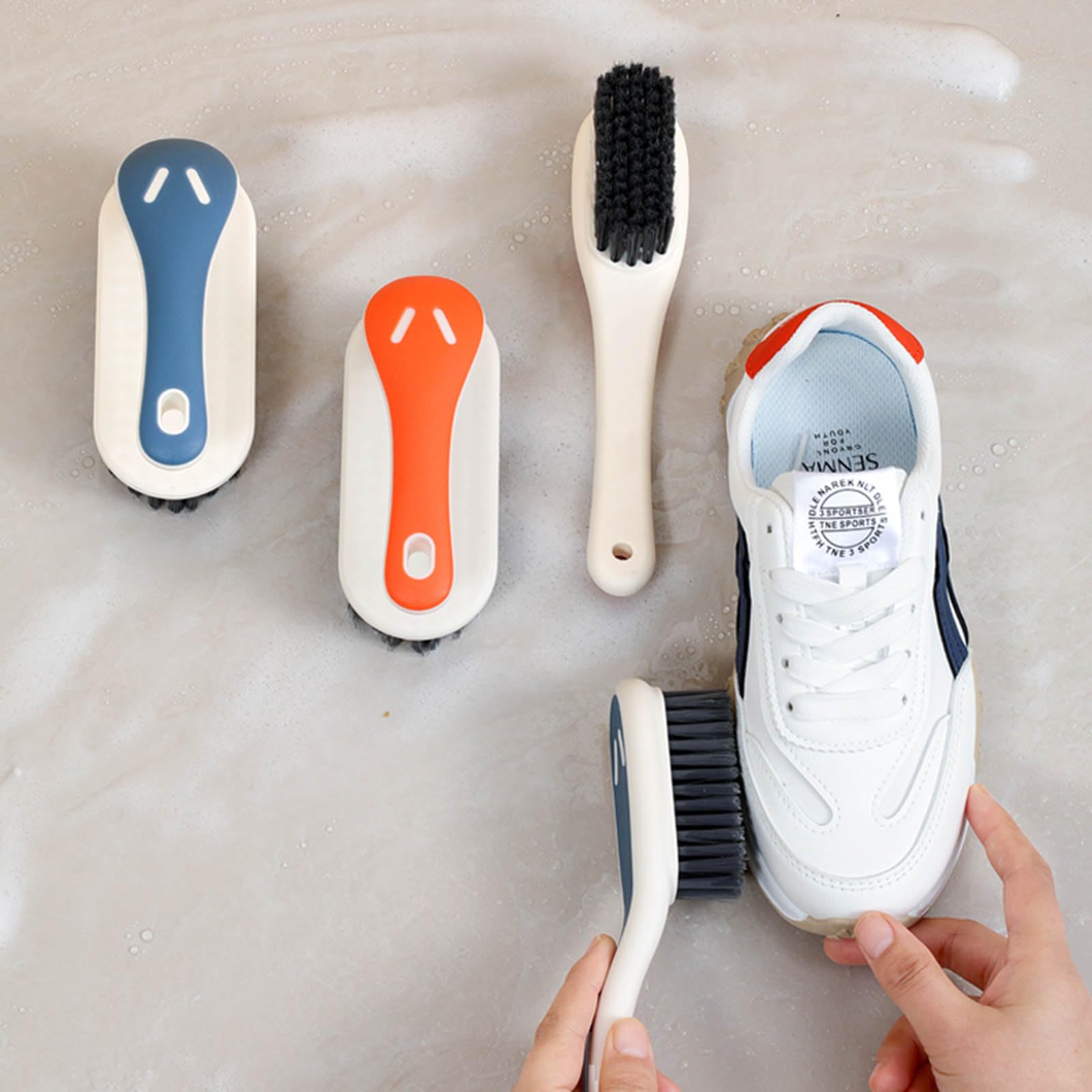Soft Bristle Scrub Cleaning Brush Stain Remover Brush Fabric Cleaning Brush Laundry Brush Small Scrub Brush Cleaner Household Cleaning Brushes for Carpet (2 Count)