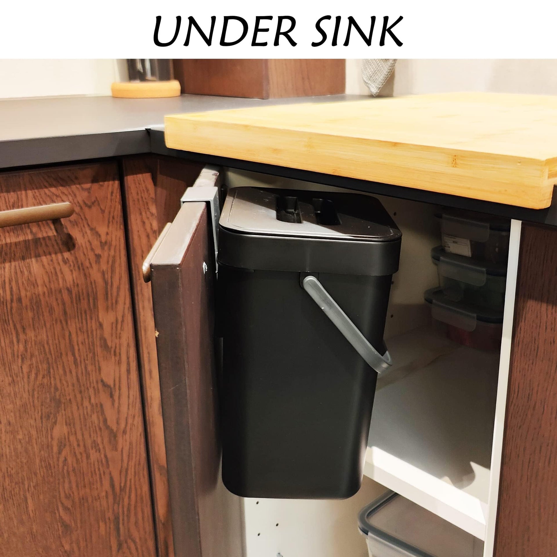 Kitchen Compost Bin 1.3 Gal Hanging Under Sink Trash Can