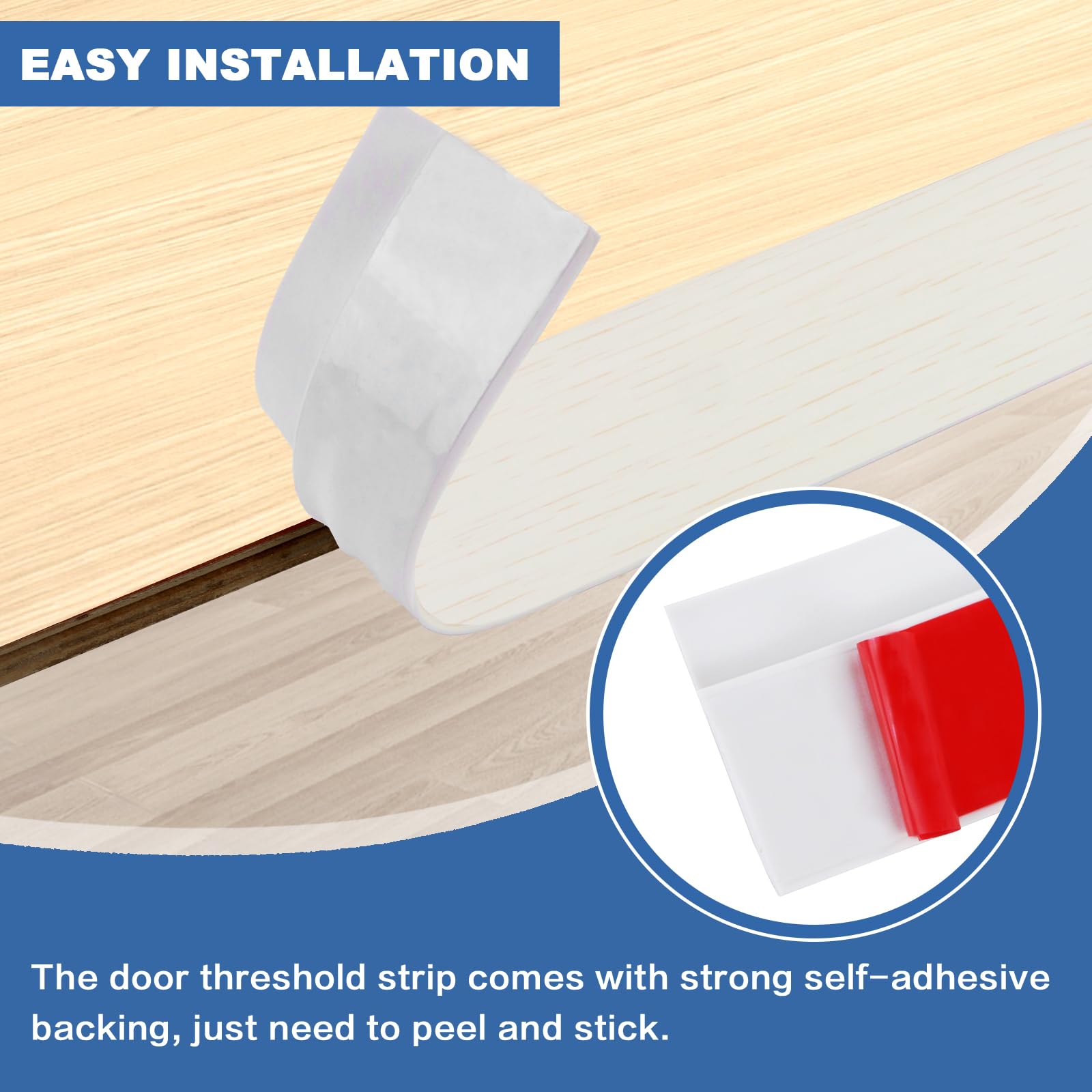 Vinyl Floor Transition Strip Self Adhesive Door Threshold Strip (3.3 Foot)