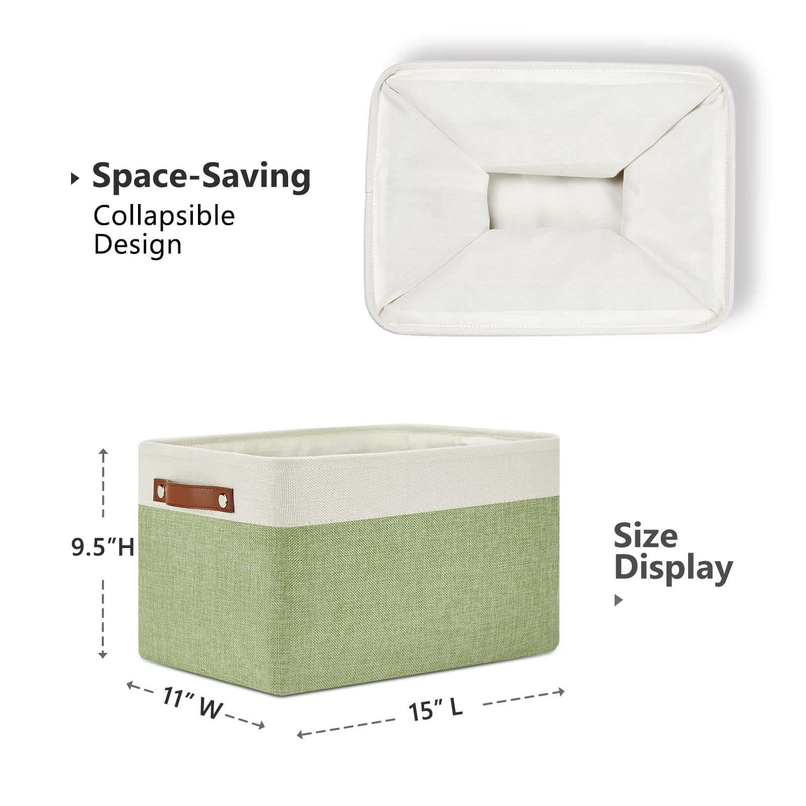 Fabric Storage Bins for Laundry (3 Count)