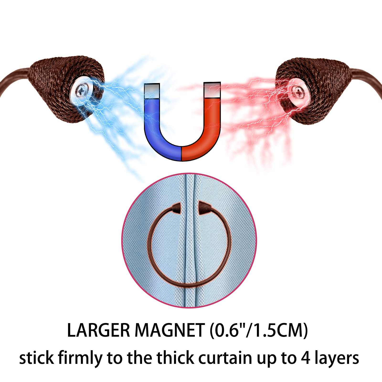 2 PCS Magnetic Curtain Tiebacks