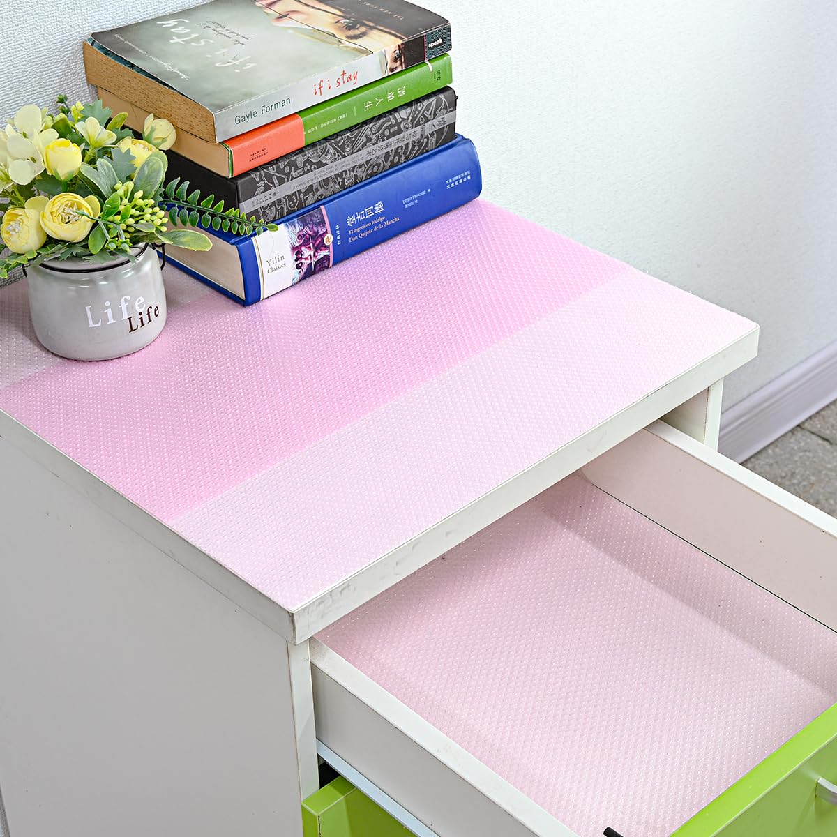 12Pcs Refrigerator Liners Washable Fridge Shelf Liners Refrigerator Mats for Freezer Glass Shelves Kitchen Cabinets Cupboards Drawers (12 Count)