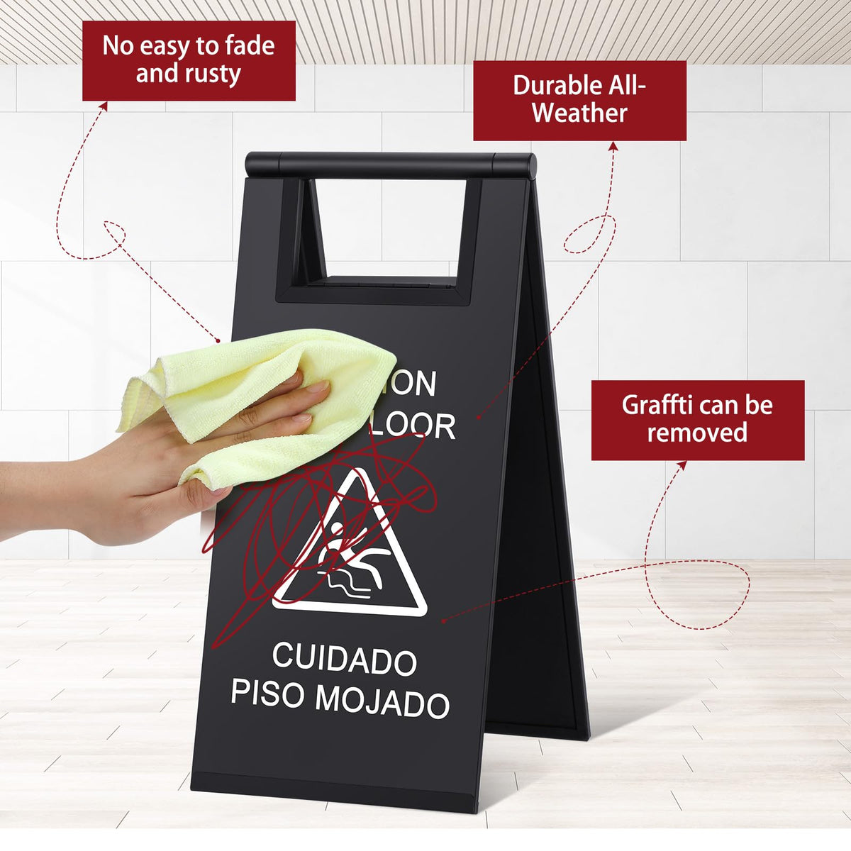 2 Pcs Wet Floor Sign (2 Count)