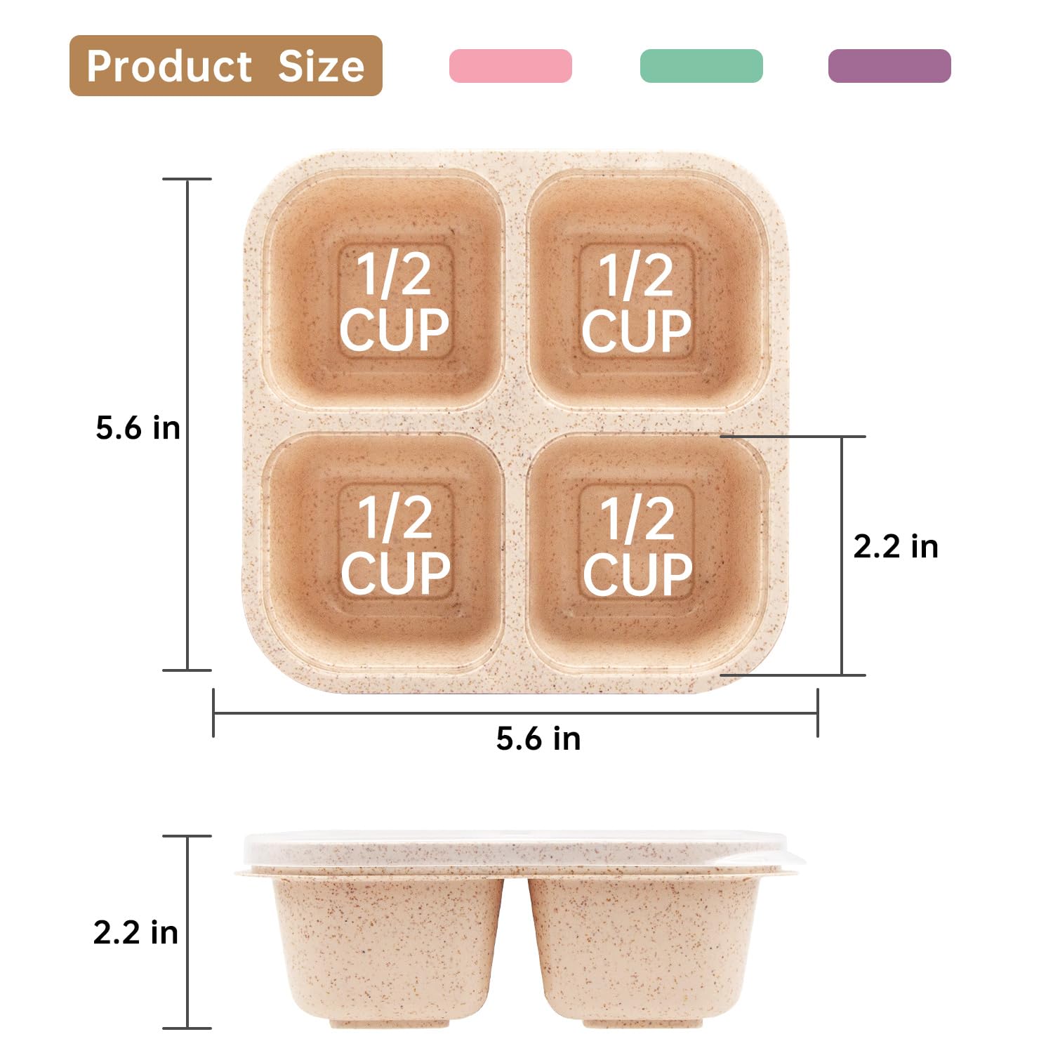 4 Pack 4 Compartment Divided Snack Box FOR Kids (4 Count)