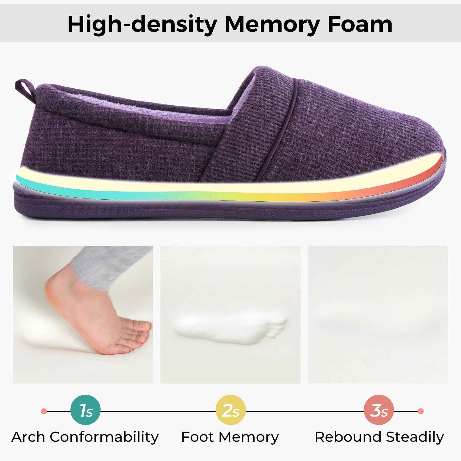 Women's Comfy Loafer Slippers House Shoes Cloudy Lilac