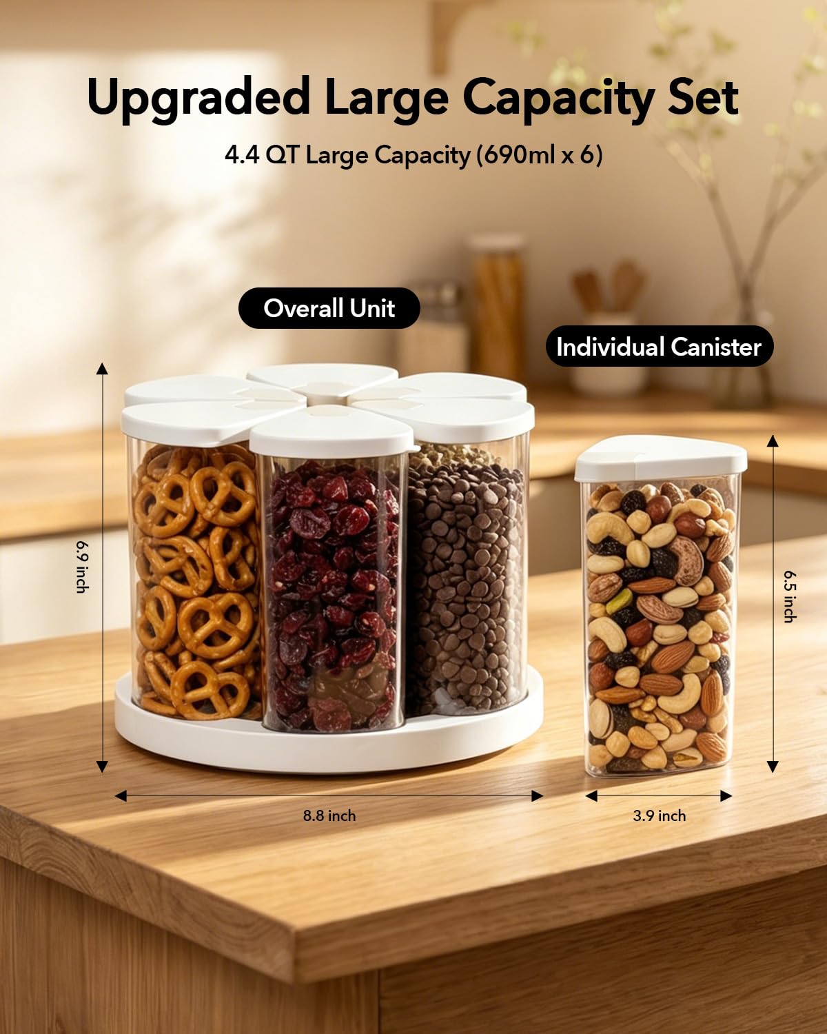 Rotating Food Storage Containers Set of 6 (6 Count)