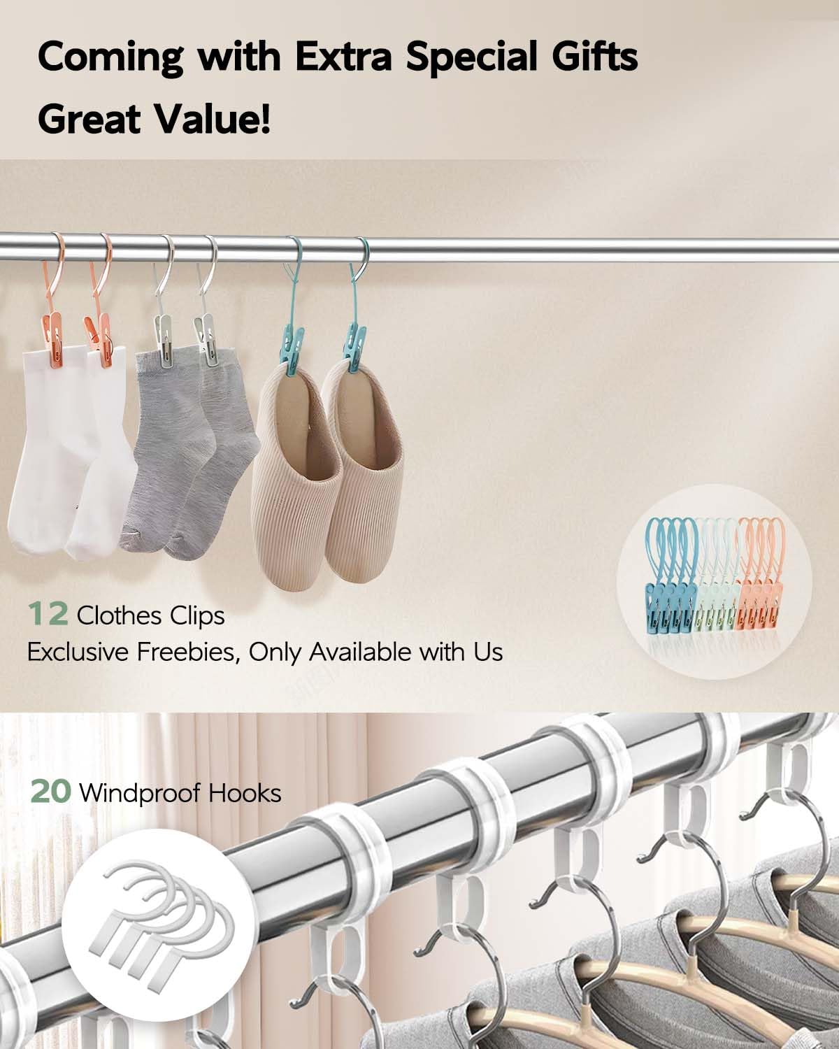 Clothes Drying Rack 95 Inches Folding Outdoor Indoor