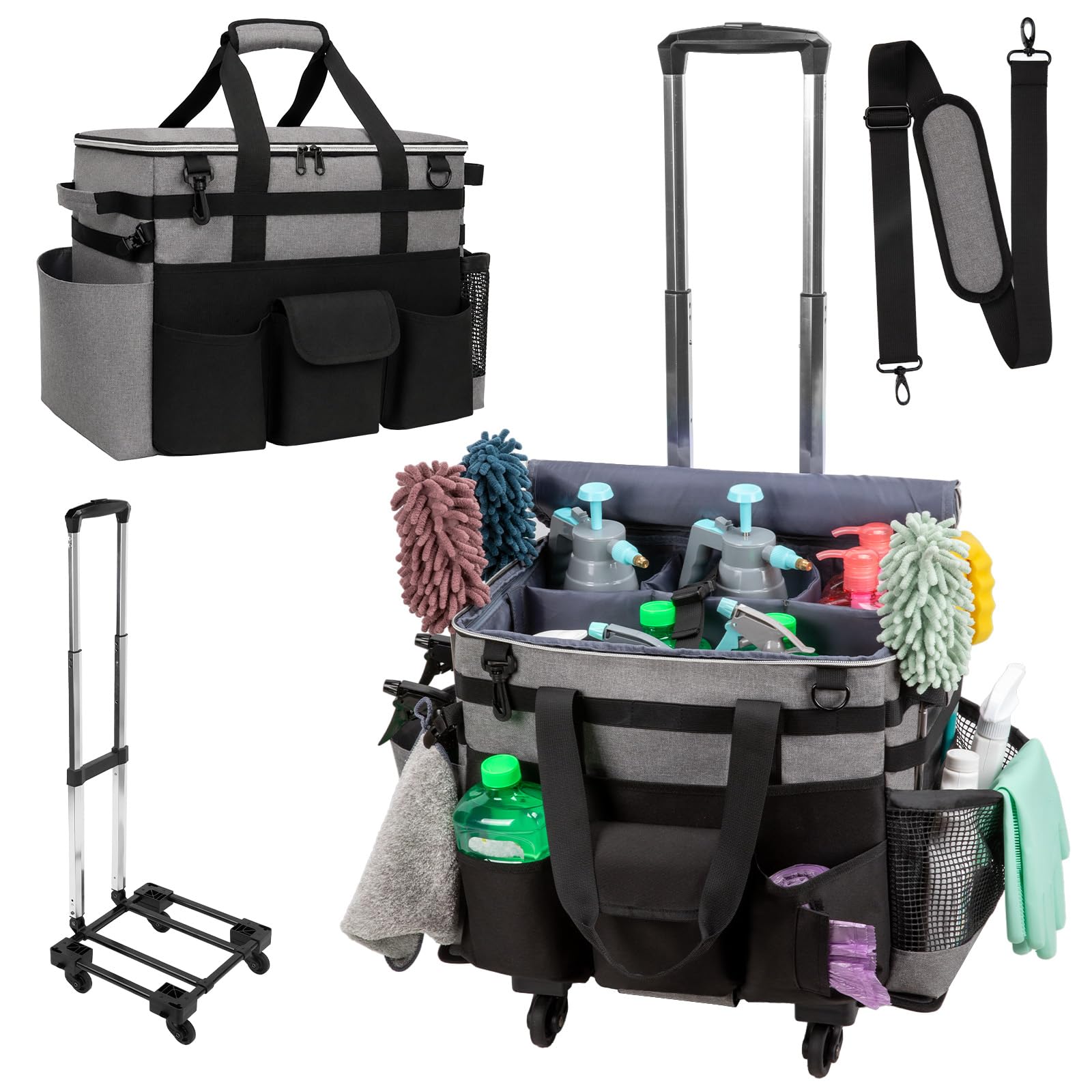 Large Rolling Cleaning Caddy with Wheels