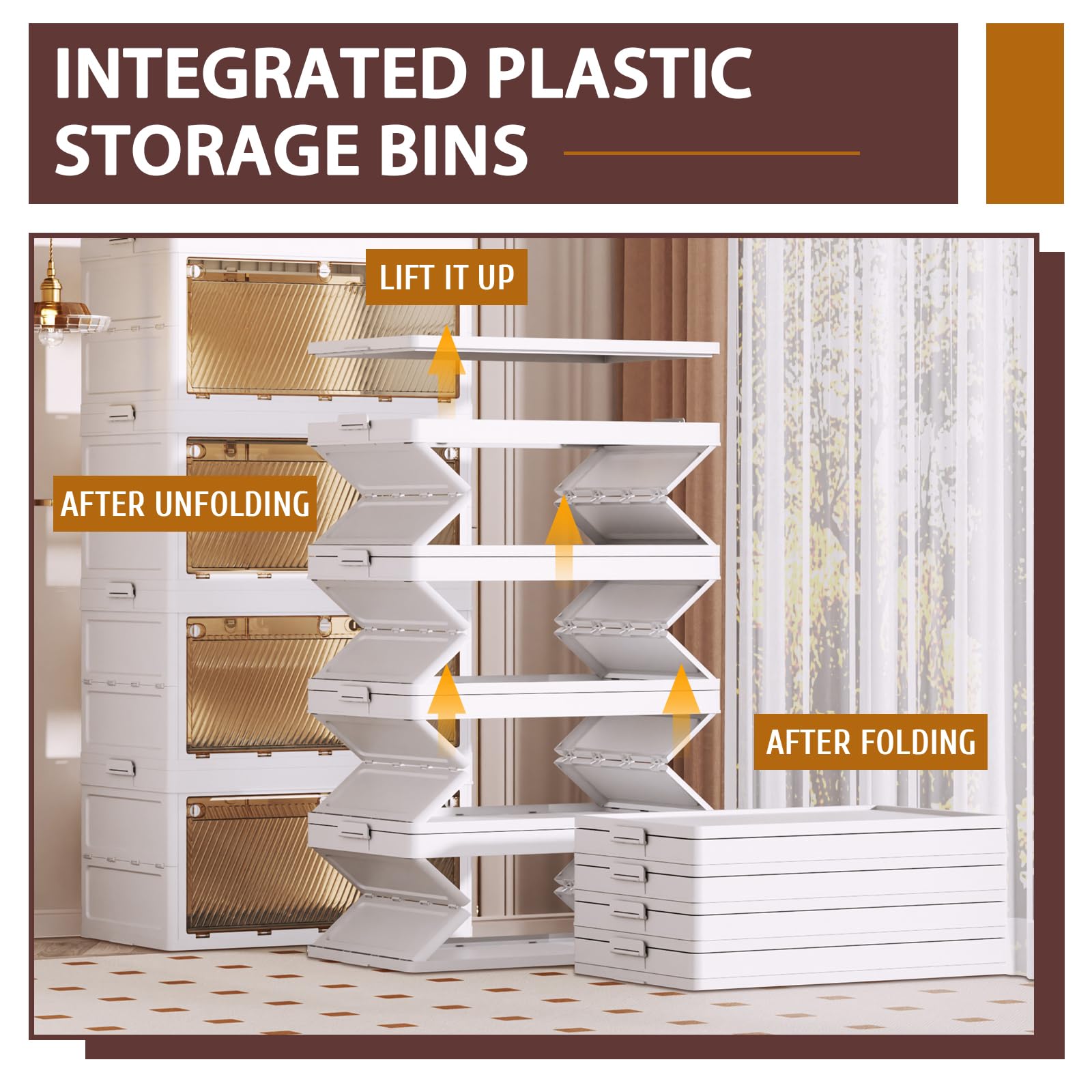 5 Tier Stackable Plastic Storage Bins