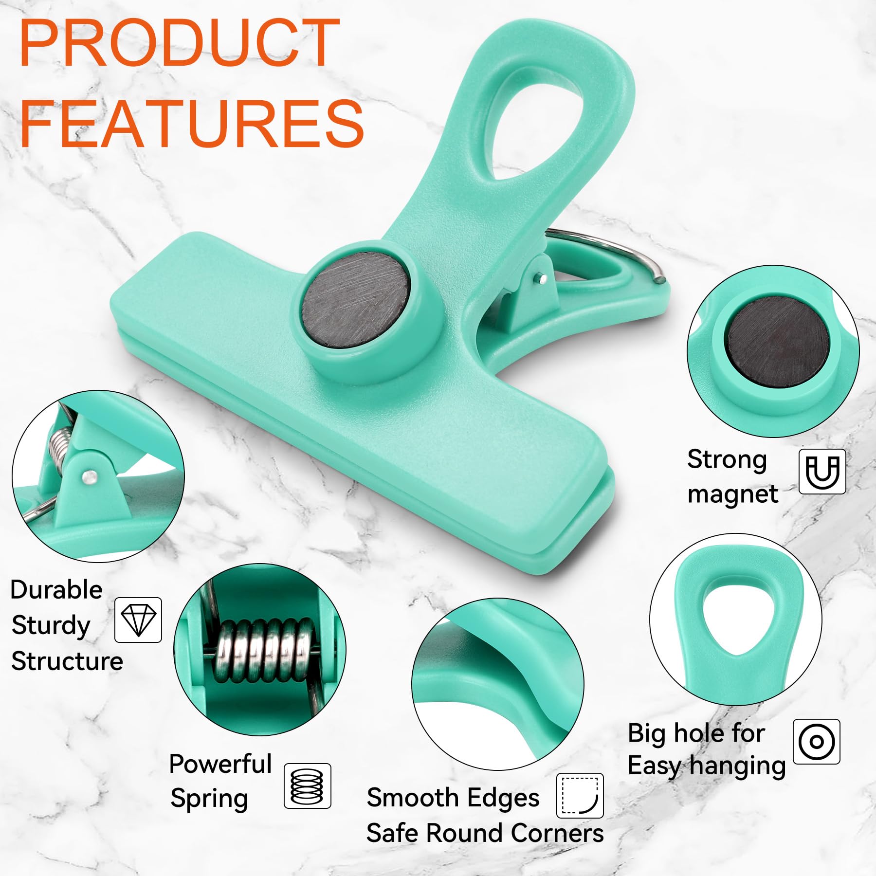 Chip Clips Magnetic Bag Clips with Air Tight Seal for Food Storage (8 Count)