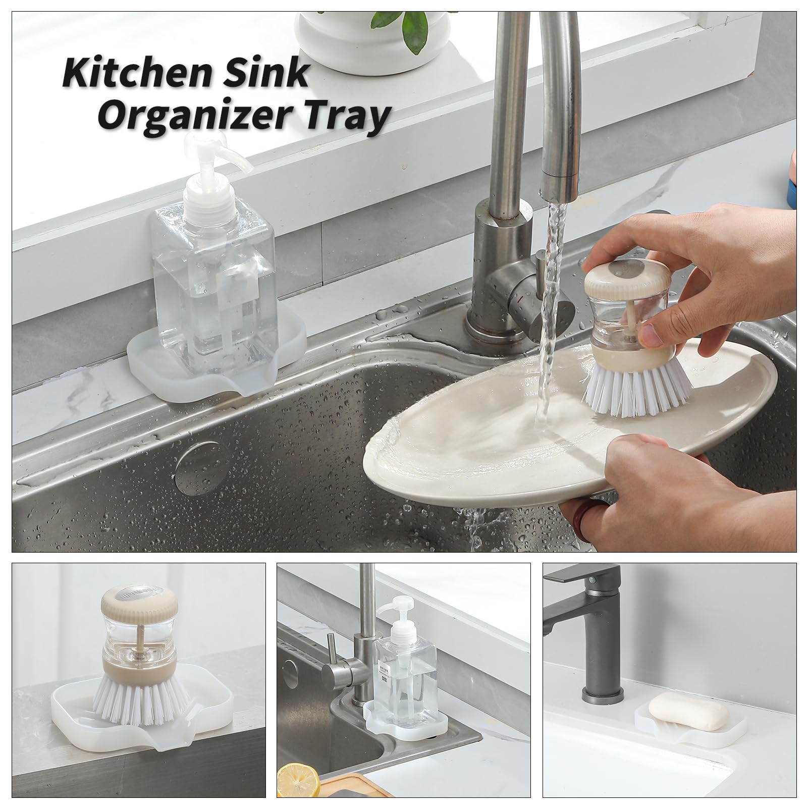Silicone Soap Dish with Drain Spout