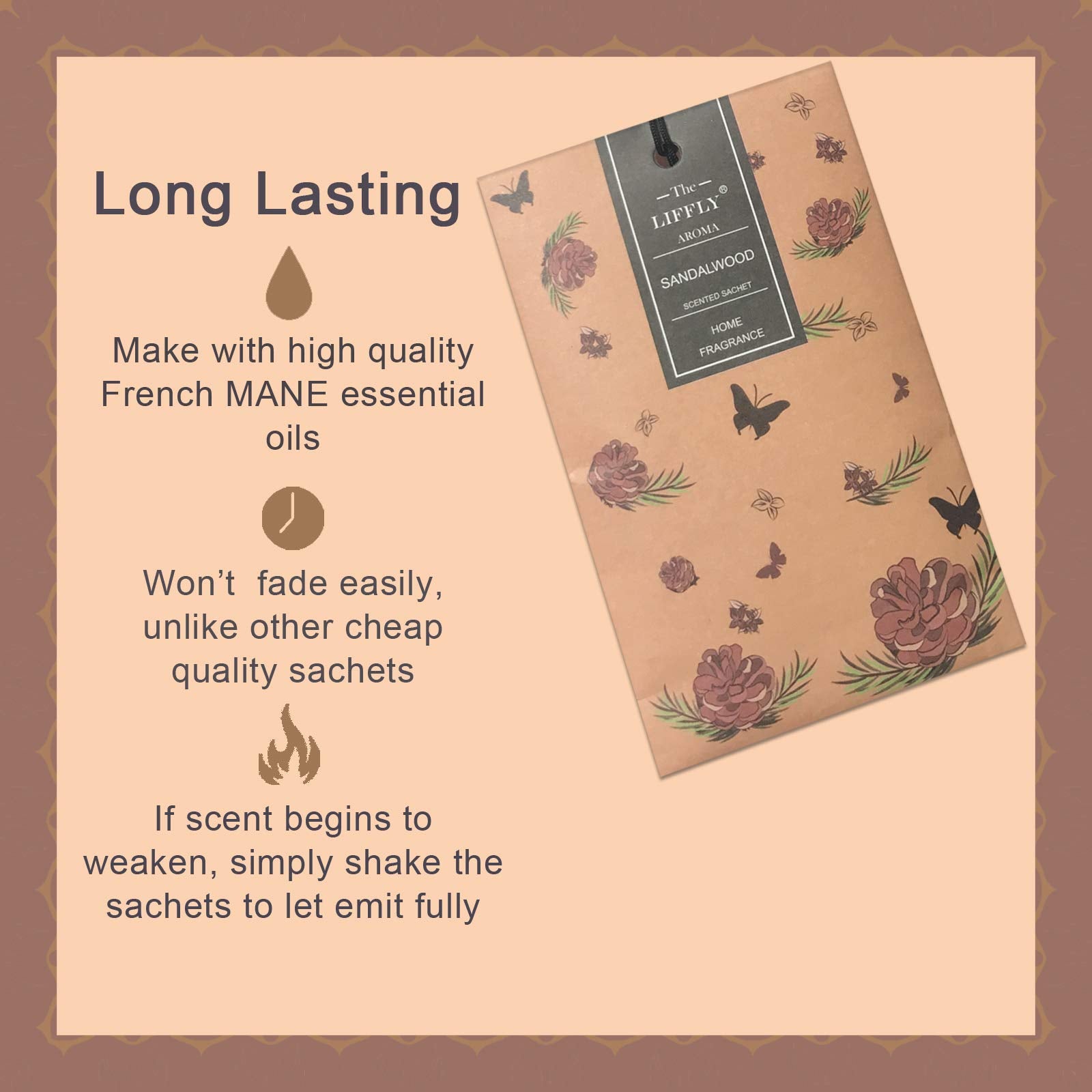 14 Packs Sandalwood Scented Sachets for Drawers and Closets (14 Count)