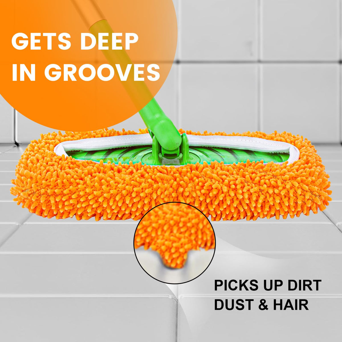 6Pcs Reusable Microfiber Mop Pads Compatible with Sweeper Mop (6 Count)