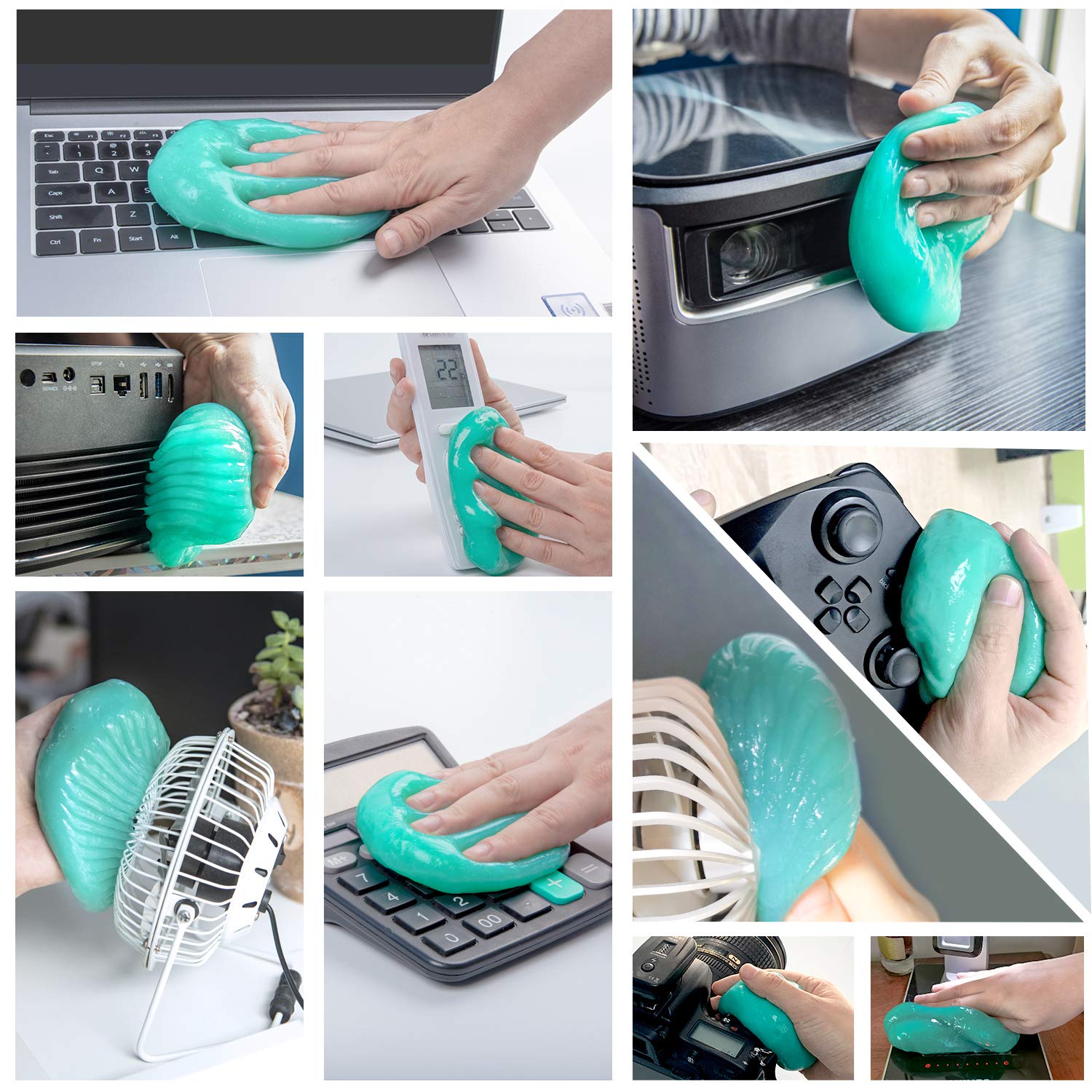 Car Cleaning Gel Cleaning Putty Keyboard Cleaner 5 Pack Green (5 Count)