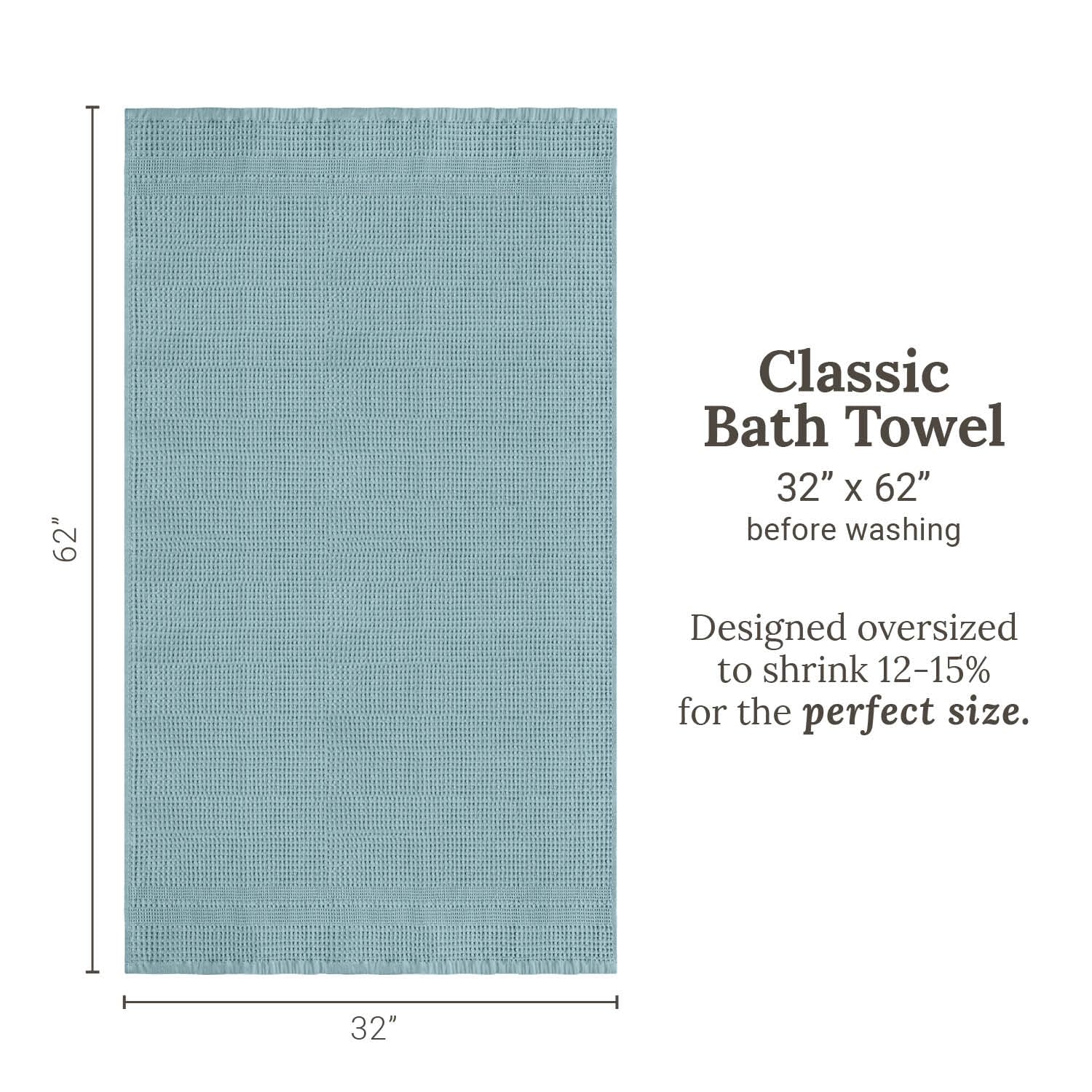 Waffle Towels for Bathroom (2 Count)