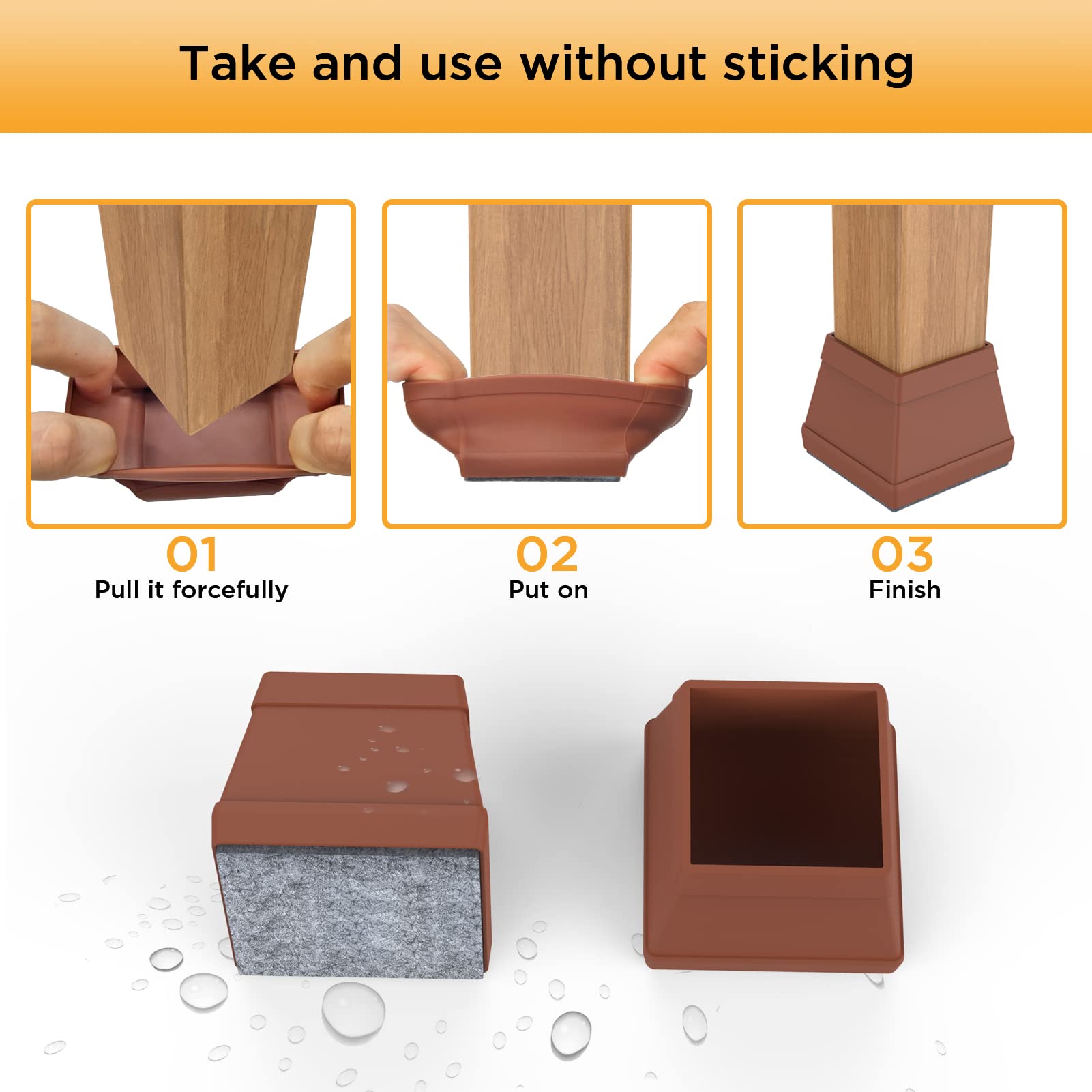 16 PCS Square Chair Leg Floor Protector (16 Count)