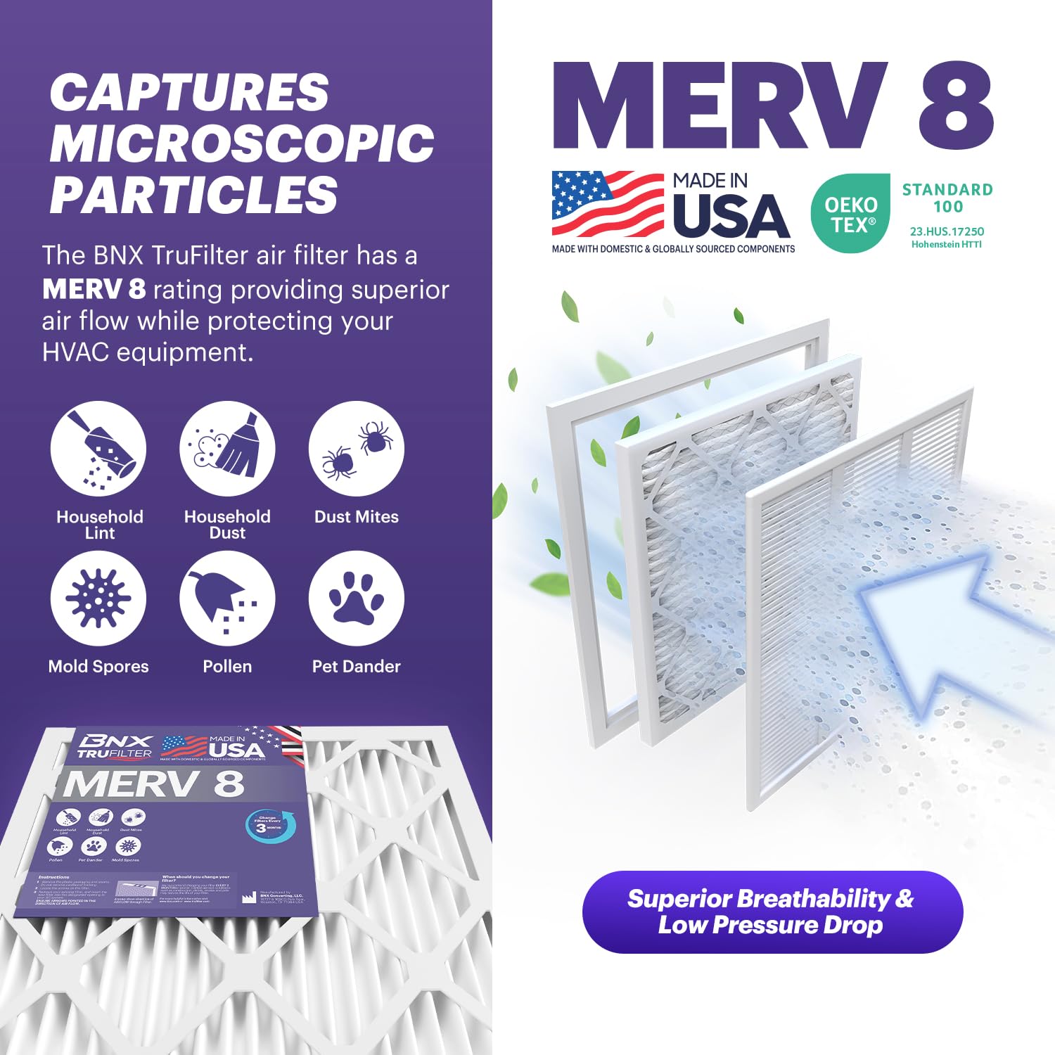 TruFilter 20x24x2 Air Filter MERV 8 (4 Count)
