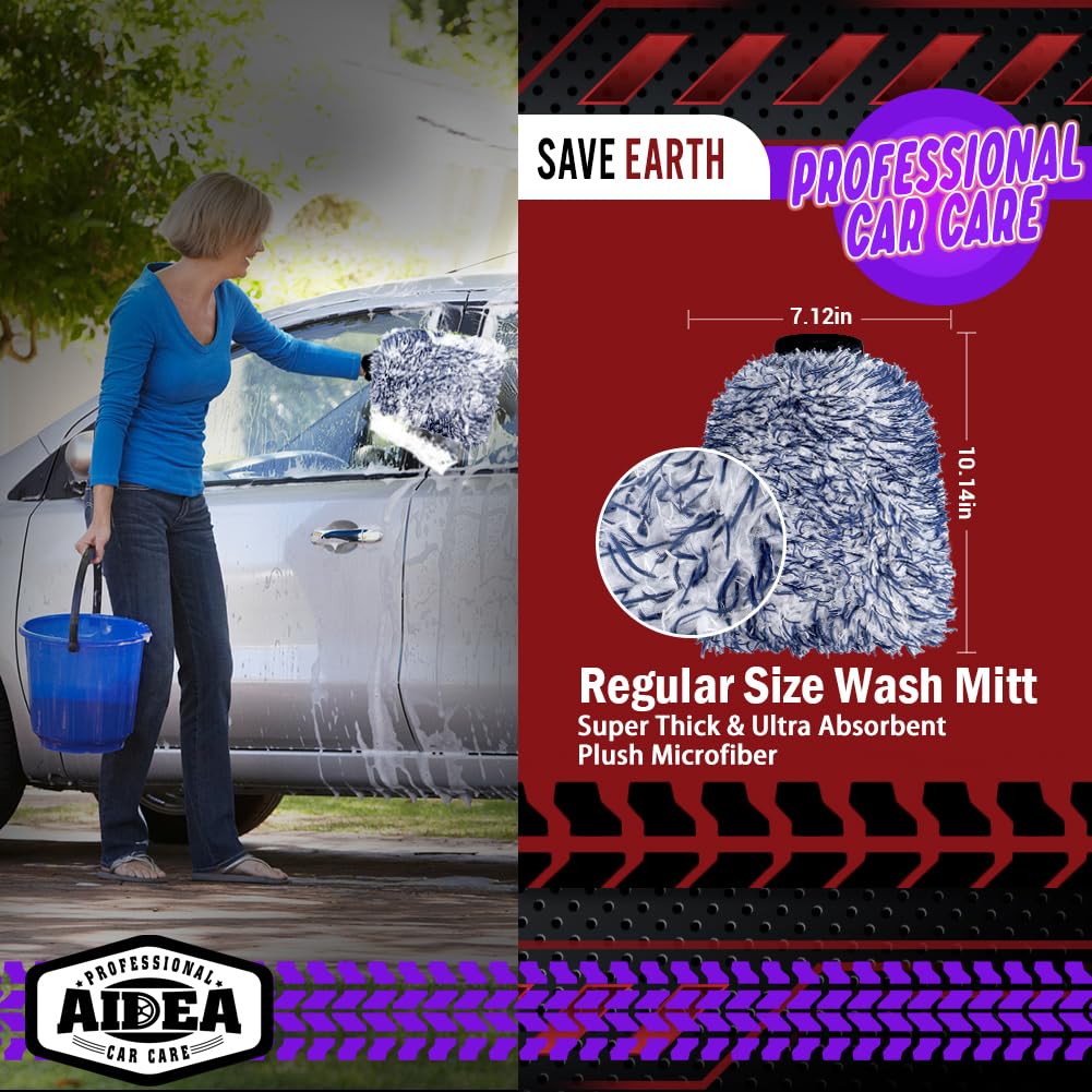 Car Wash Mitt Microfiber (2 Count)