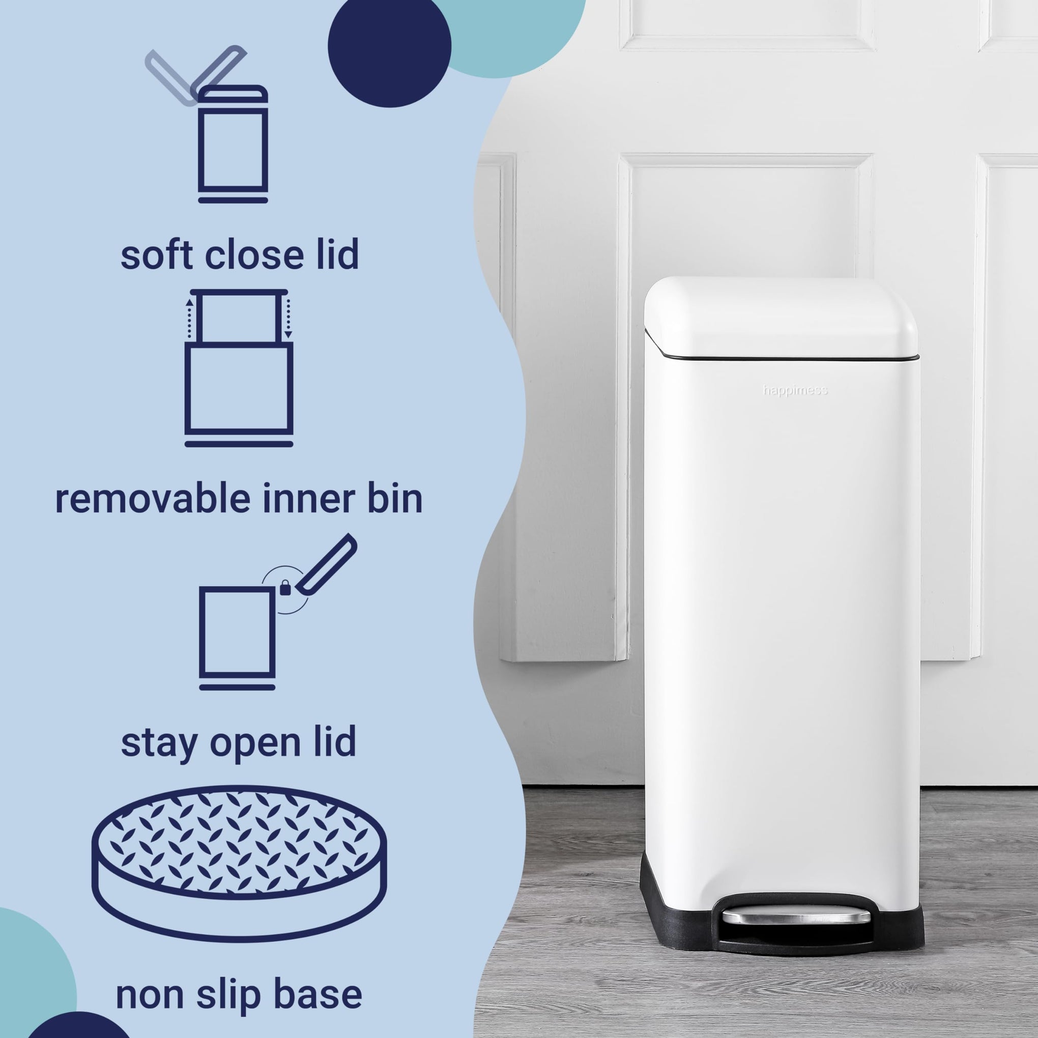 Betty 8 Gal Step Trash Can Soft