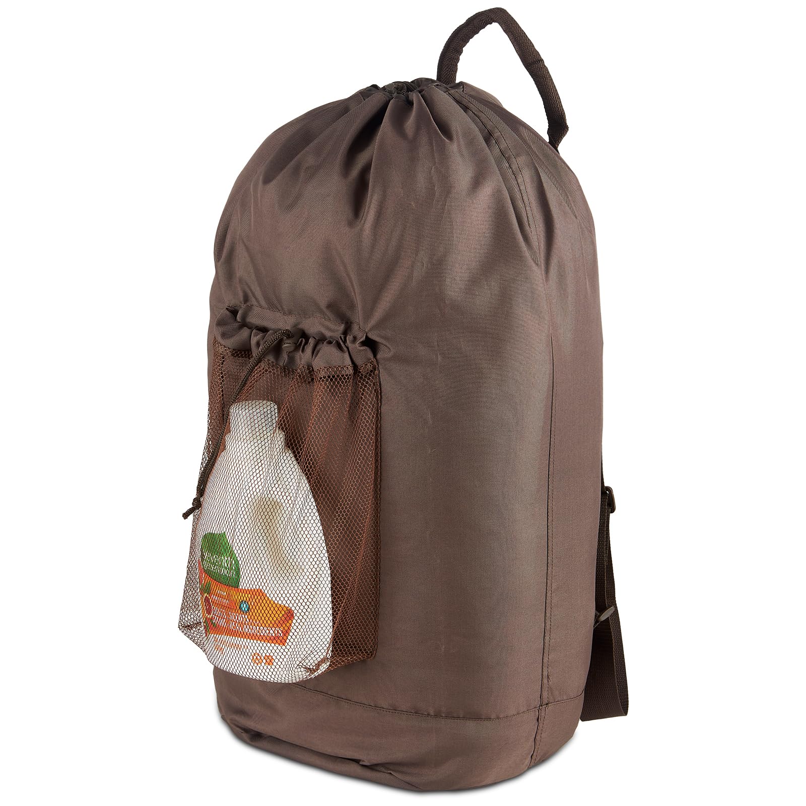 Large Laundry Backpack Bag with Detergent Holder and Adjustable Shoulder Straps