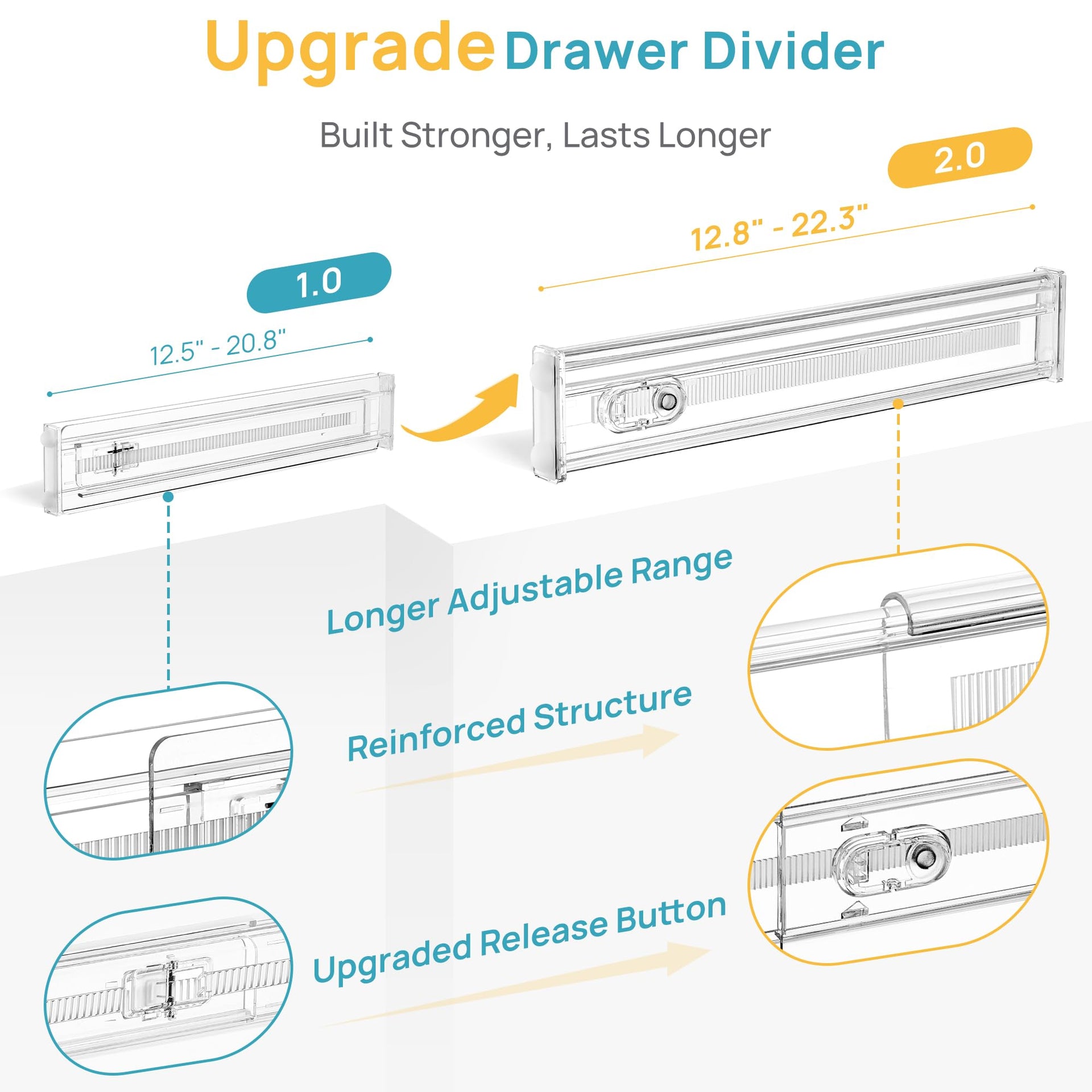 2.36" Short Upgrade Drawer Dividers 12.8" (12 Count)