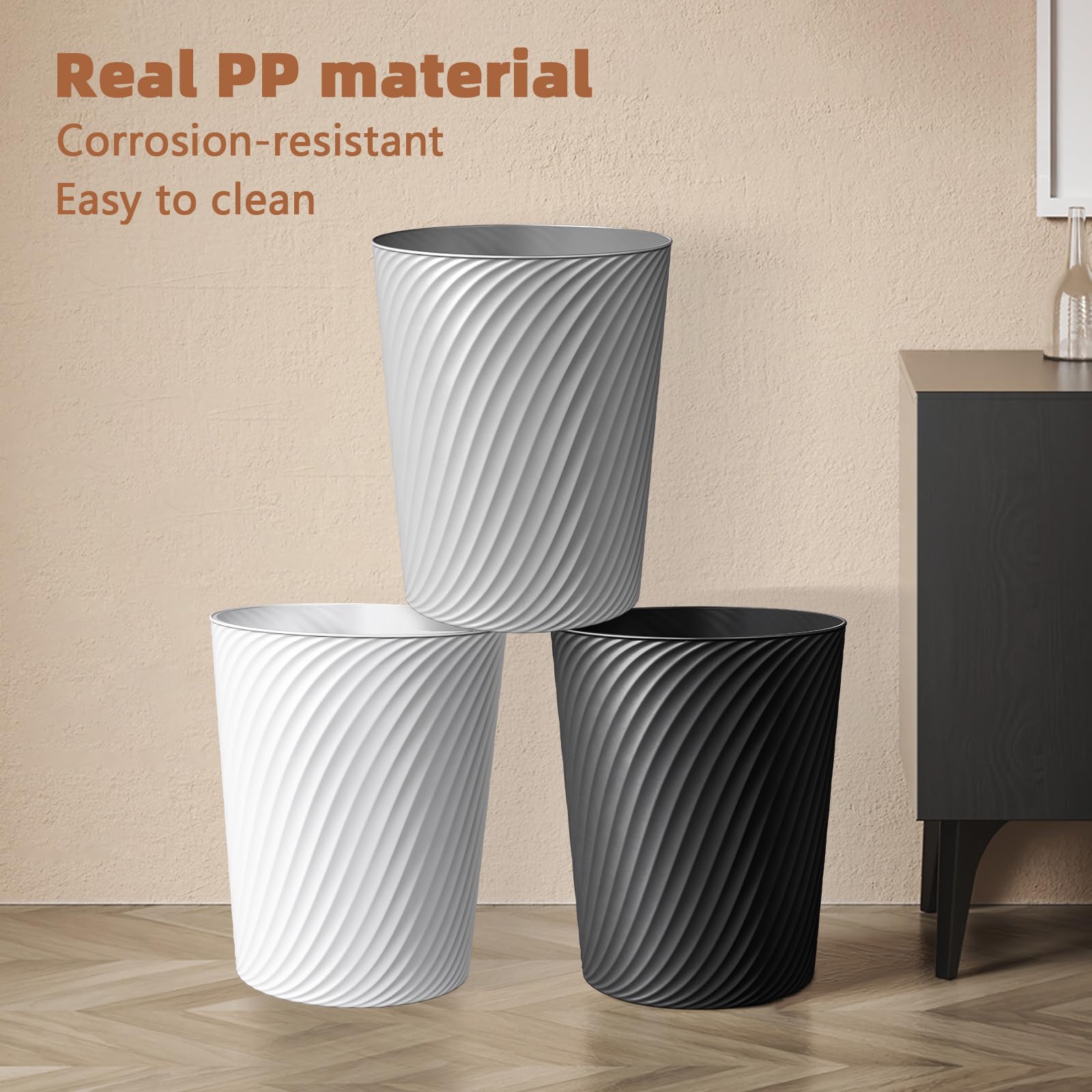 Small Trash Can 3 Pack 1.8 Gallons (3 Count)