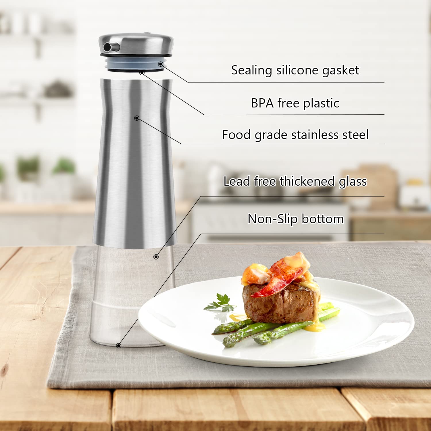 Olive Oil And Vinegar Dispenser Set (2 Count)