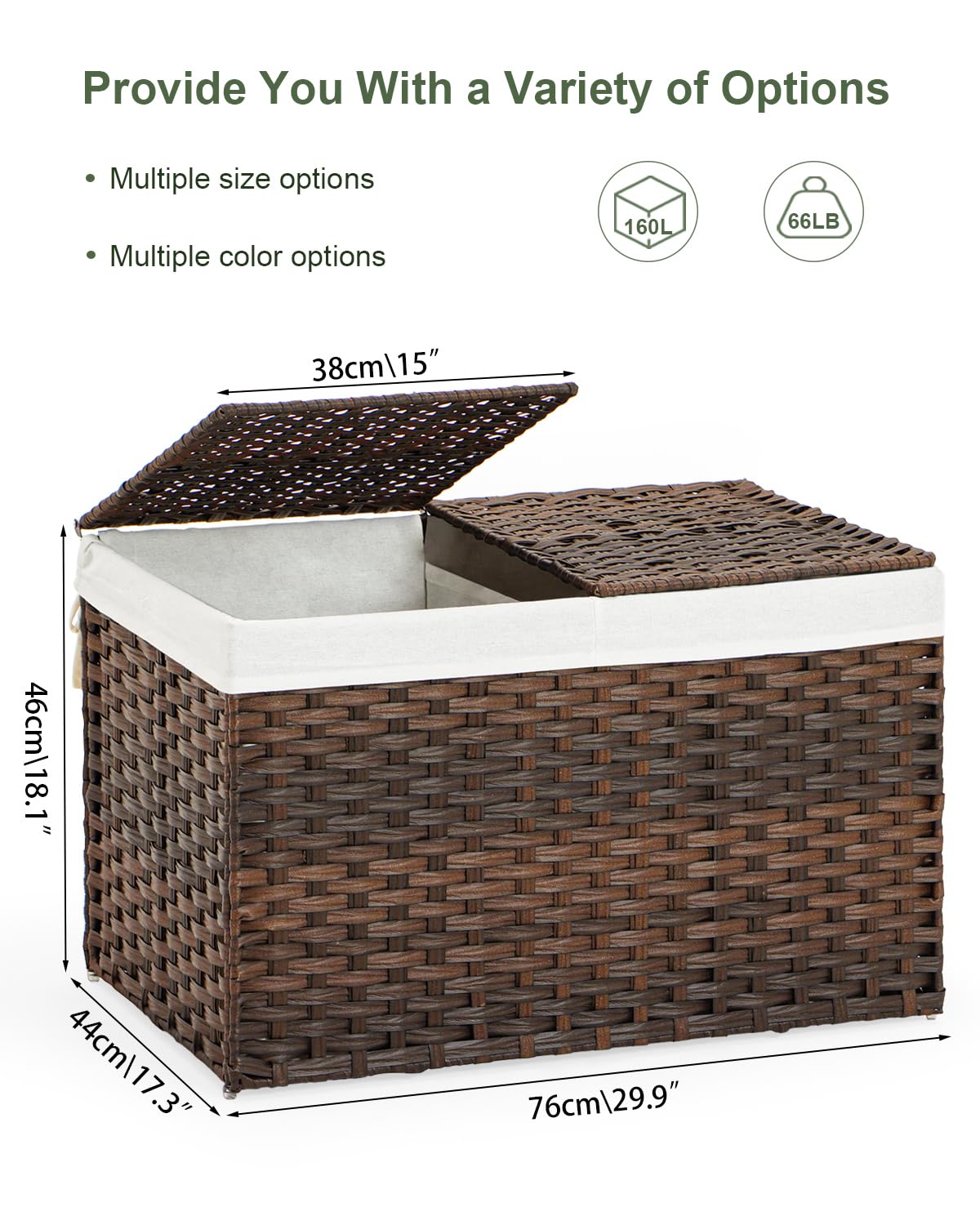 Storage Basket with Lid Wicker Baskets for Storage