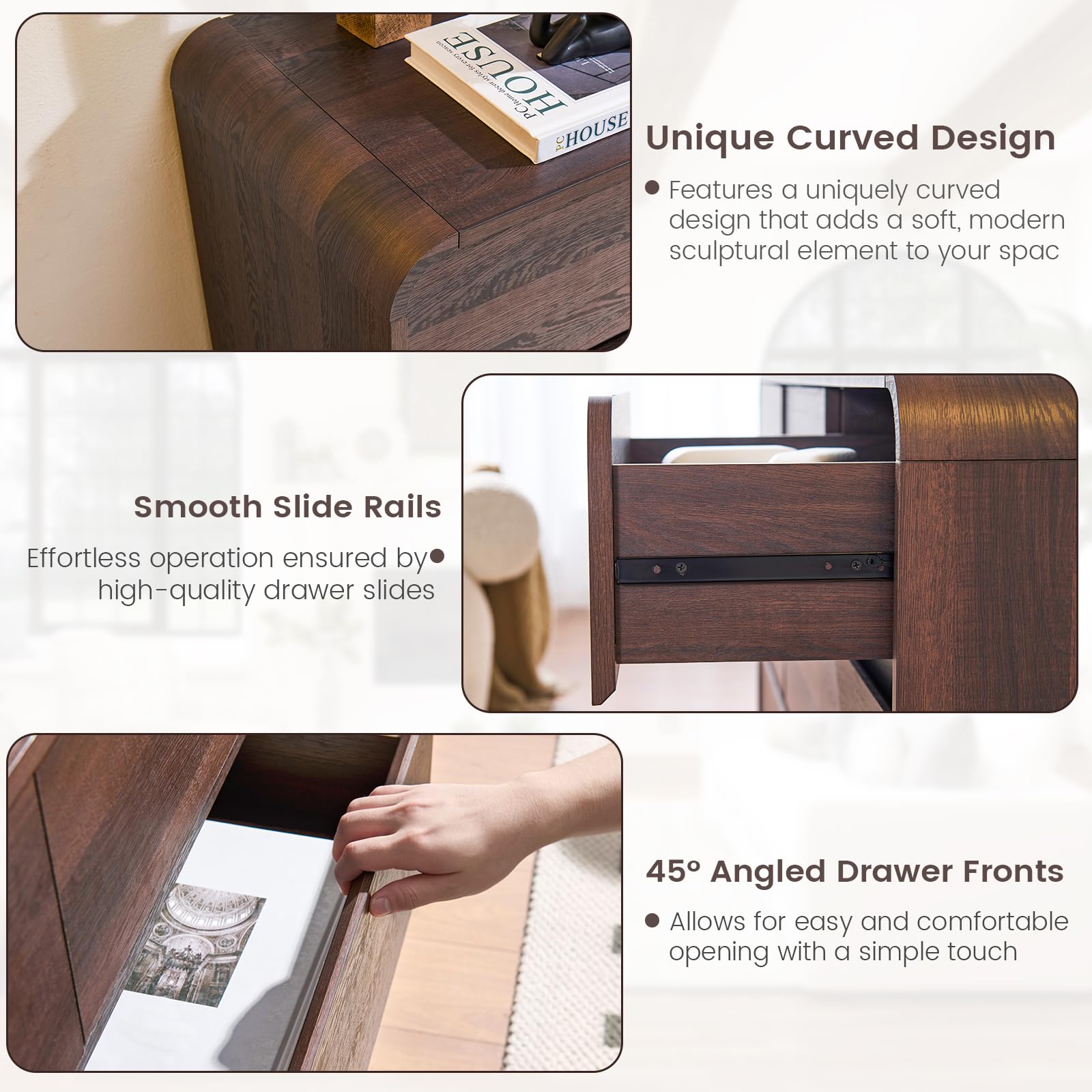 9 Drawer Double Dresser for Bedroom